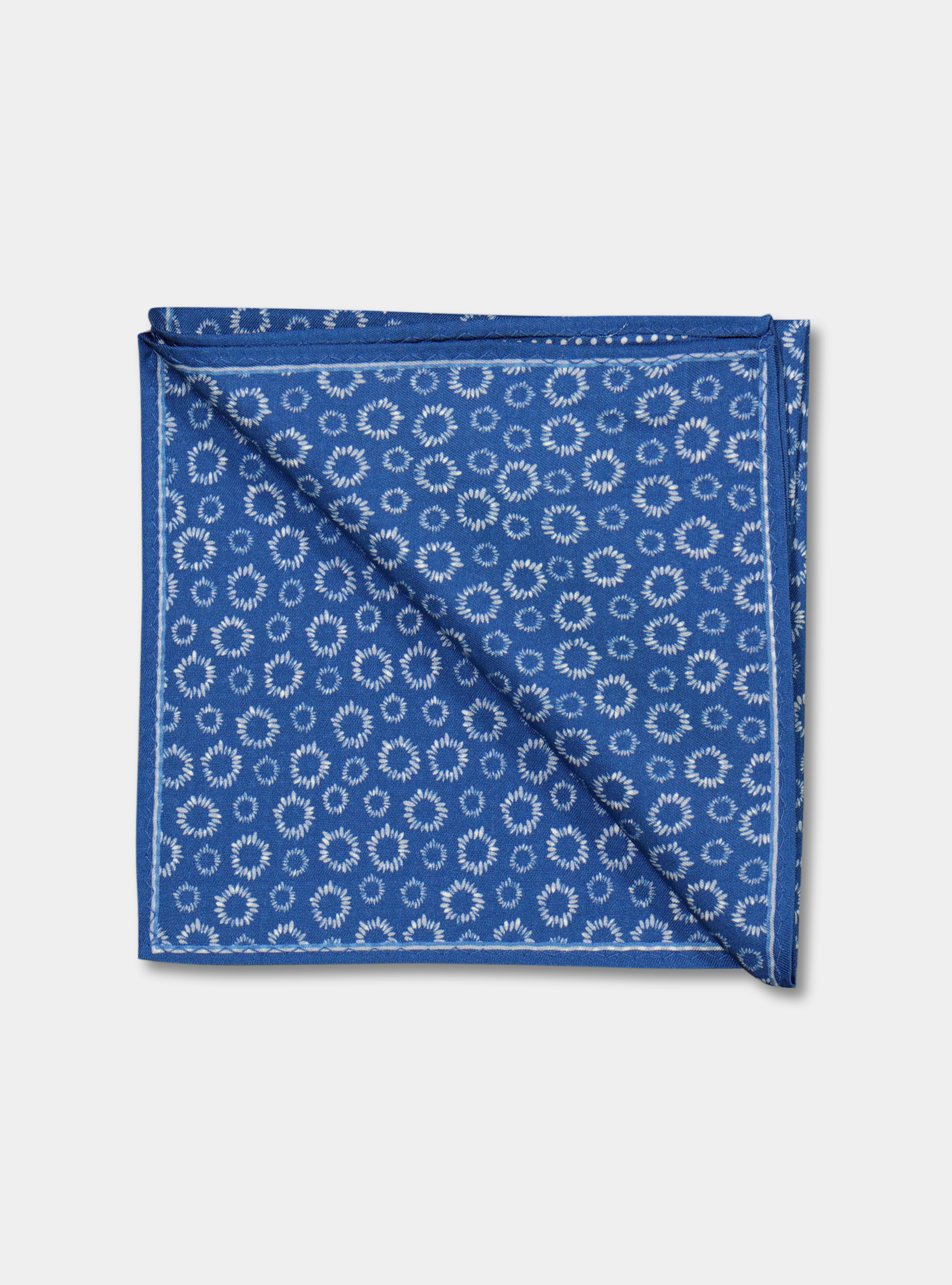 Pochette fantasia in seta stampata, BLU