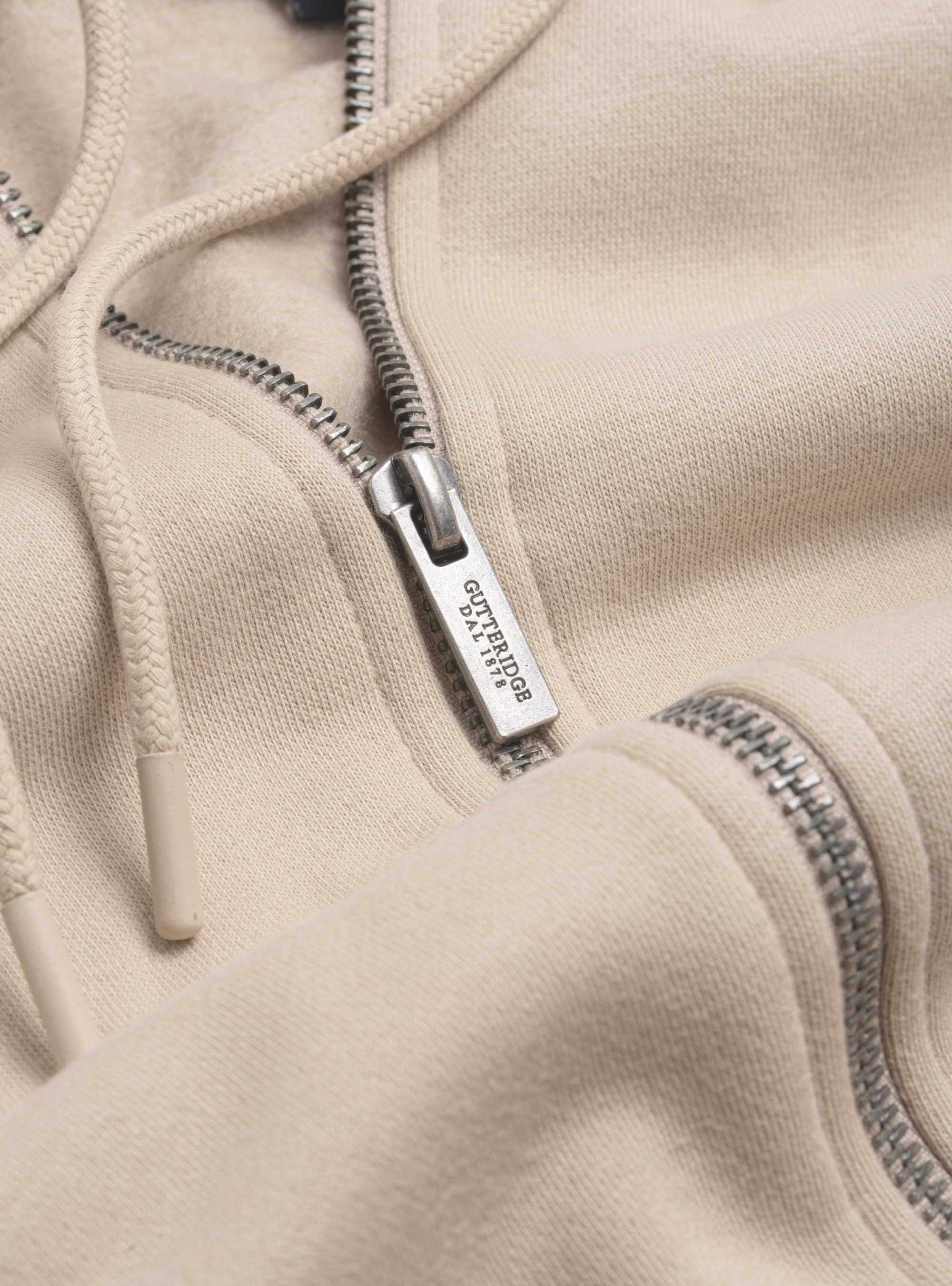Cardigan in felpa con cappuccio, ECRU