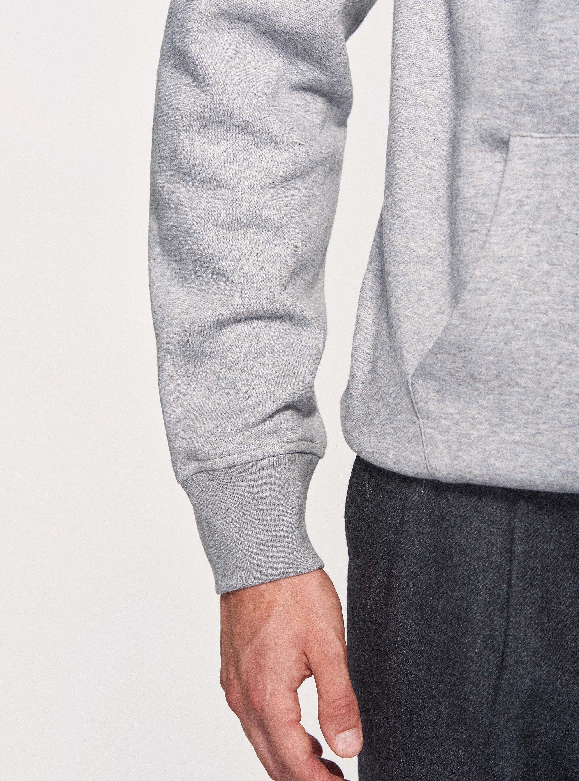 Felpa in misto cotone con cappuccio, GRIGIO CHIARO MELANGE