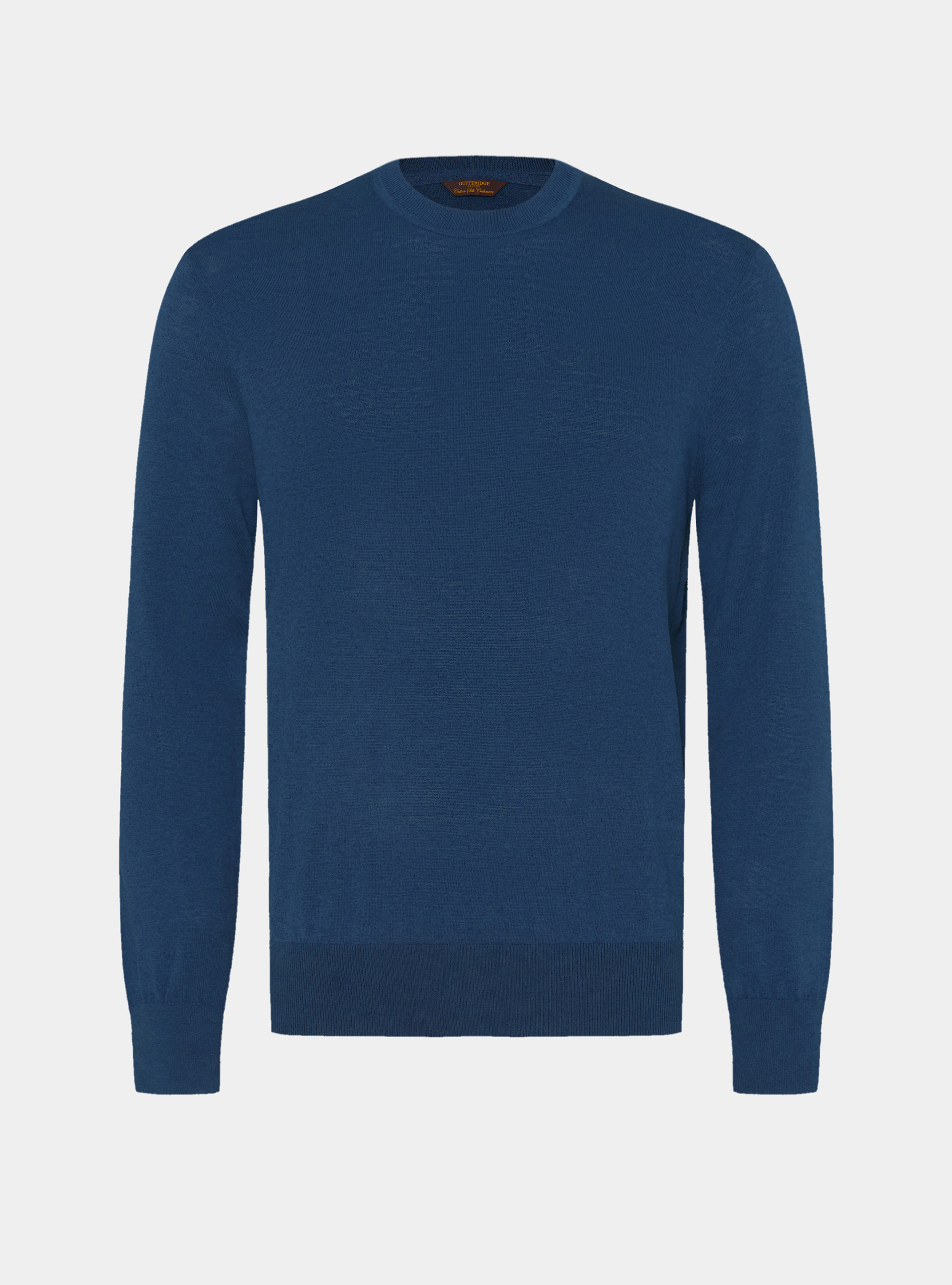 Maglia girocollo in cotone seta e cashmere, INK