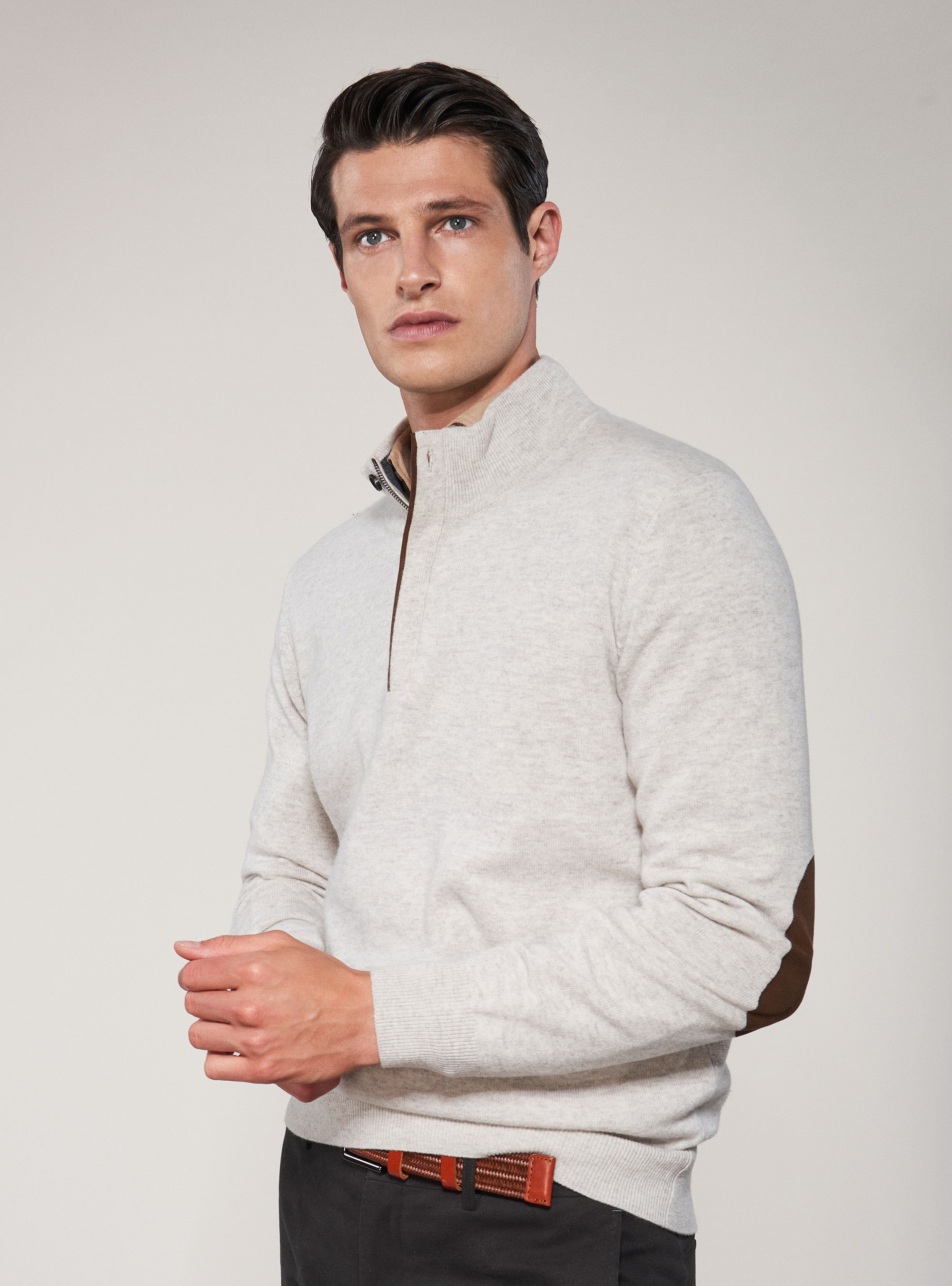 light grey half zip