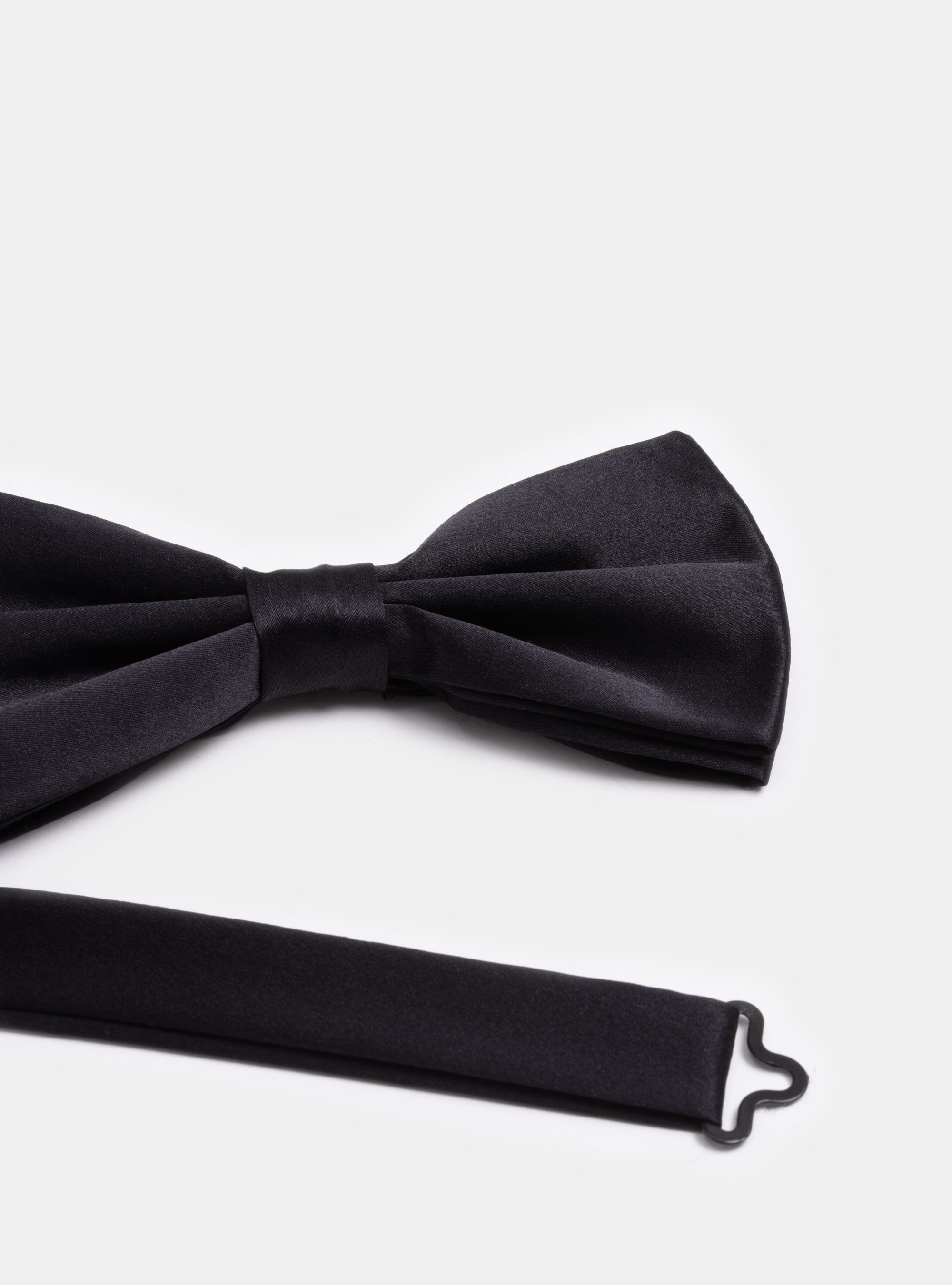 Papillon in pura seta in tinta unita, NERO