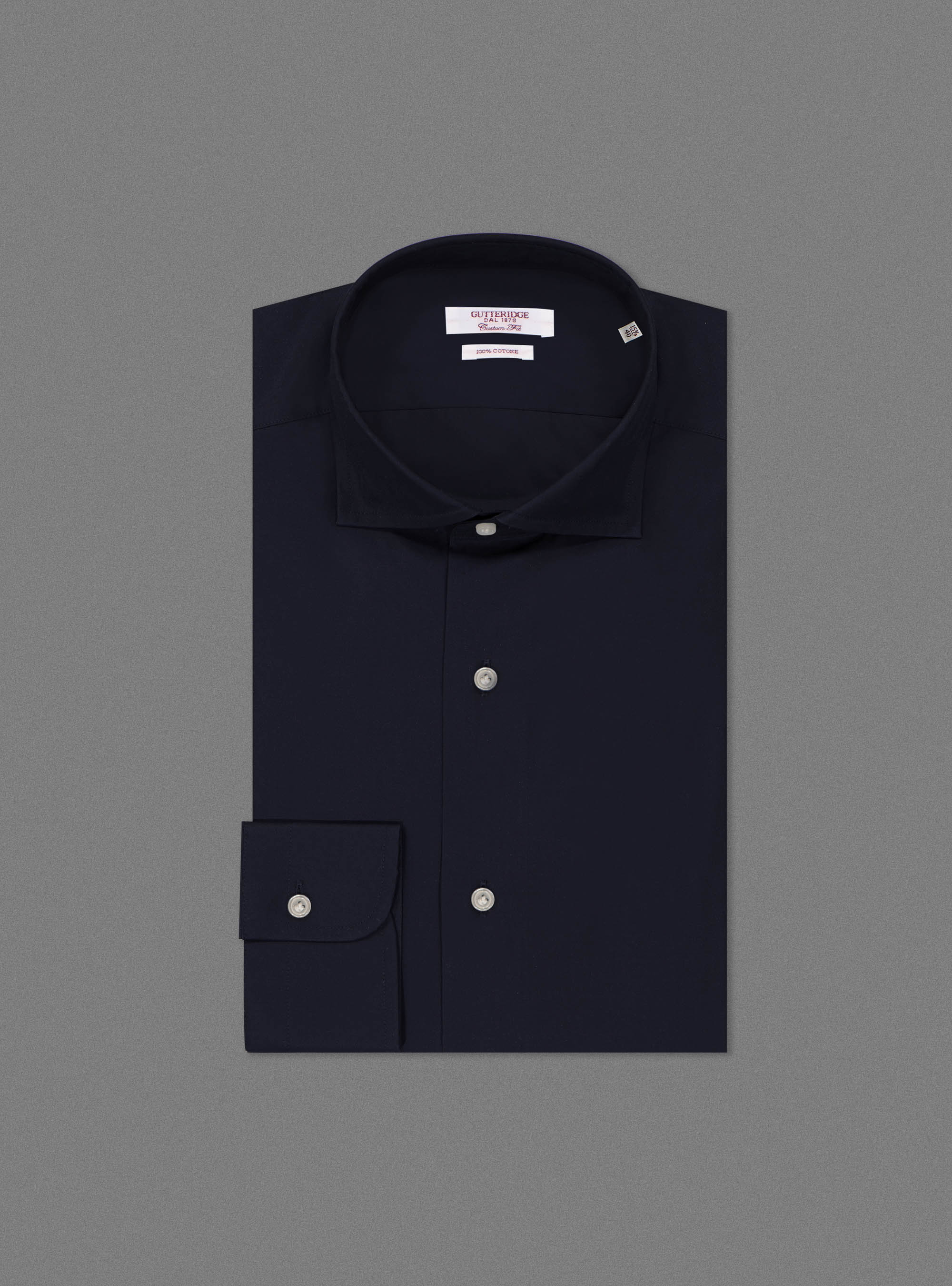 Camicia in popeline di cotone, BLU NAVY