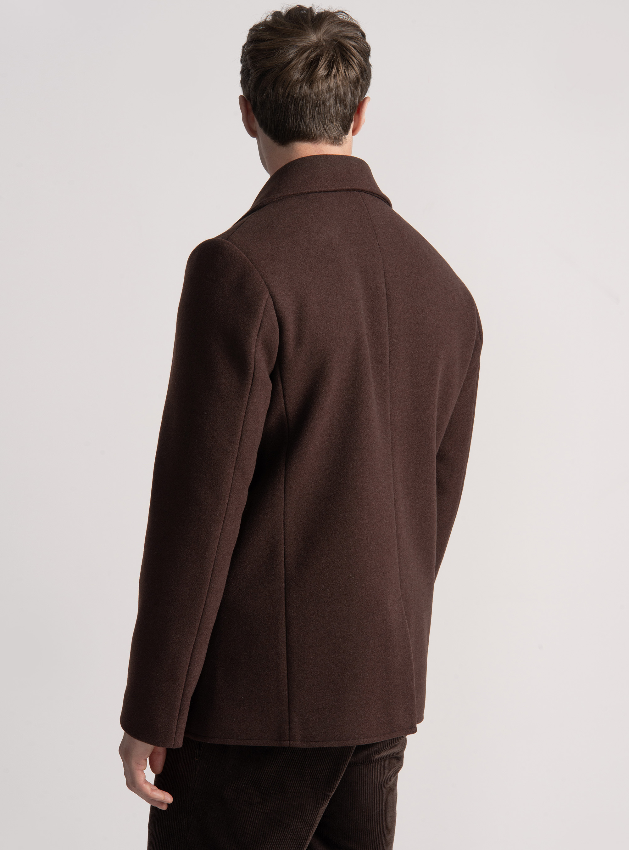 Peacoat tinta unita, MARRONE