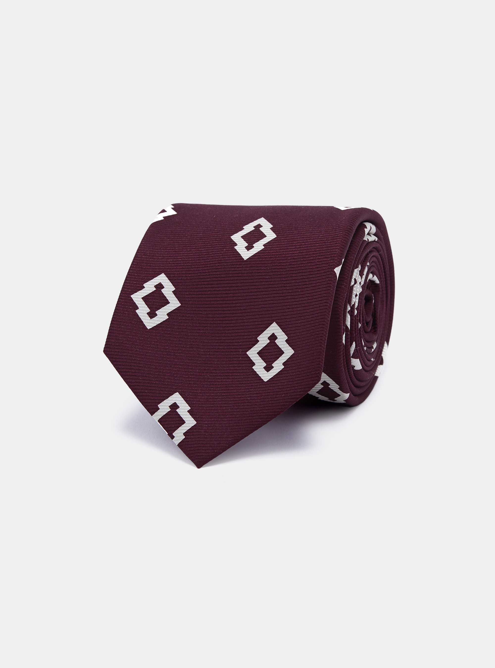 Gutteridge - Ethnic print silk tie, Unisex, Bordeaux, Size: Unica
