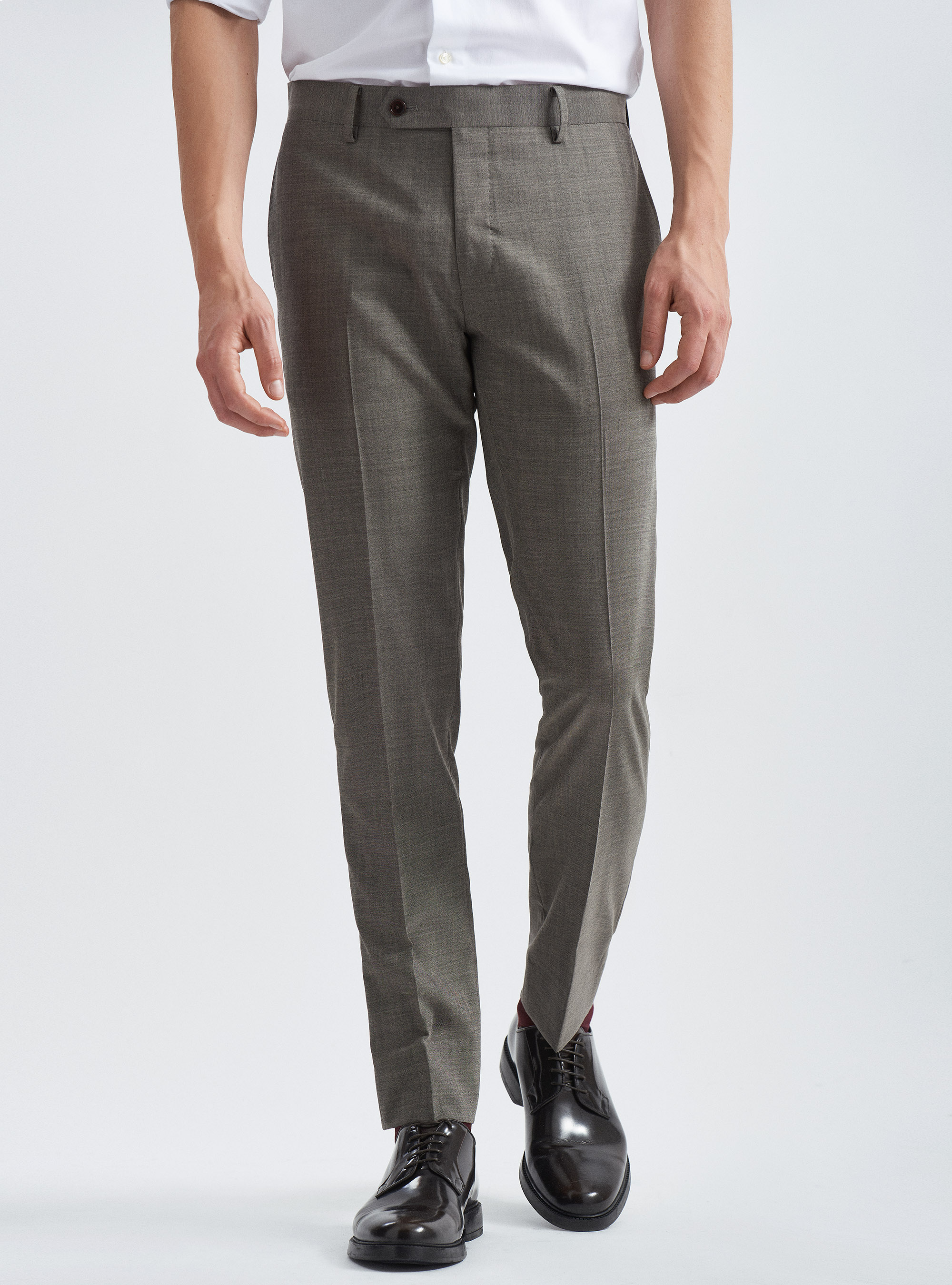 Fresh wool suit trousers, ECRU