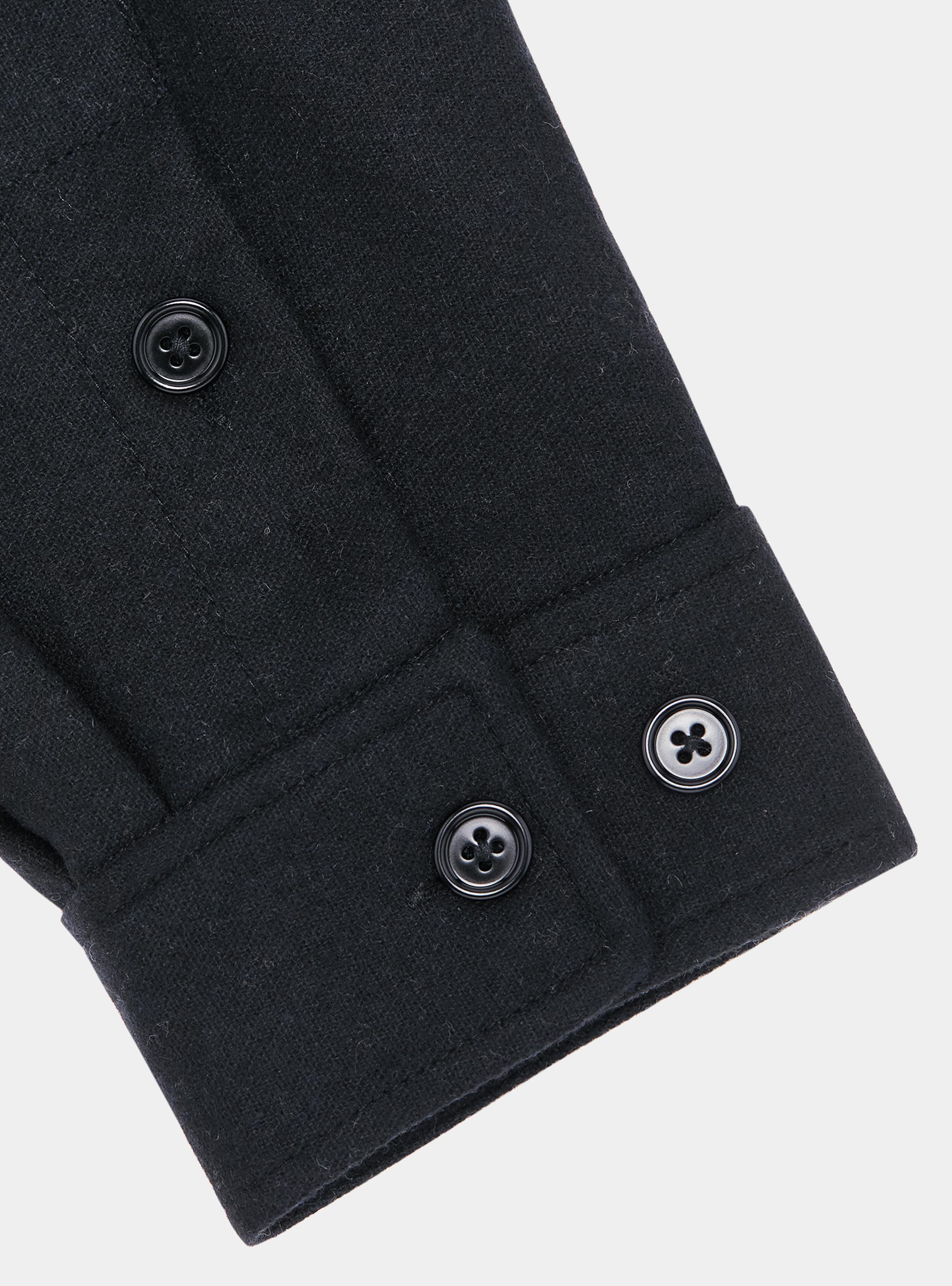 Giacca camicia leggera in misto lana, NAVY DARK 0219C