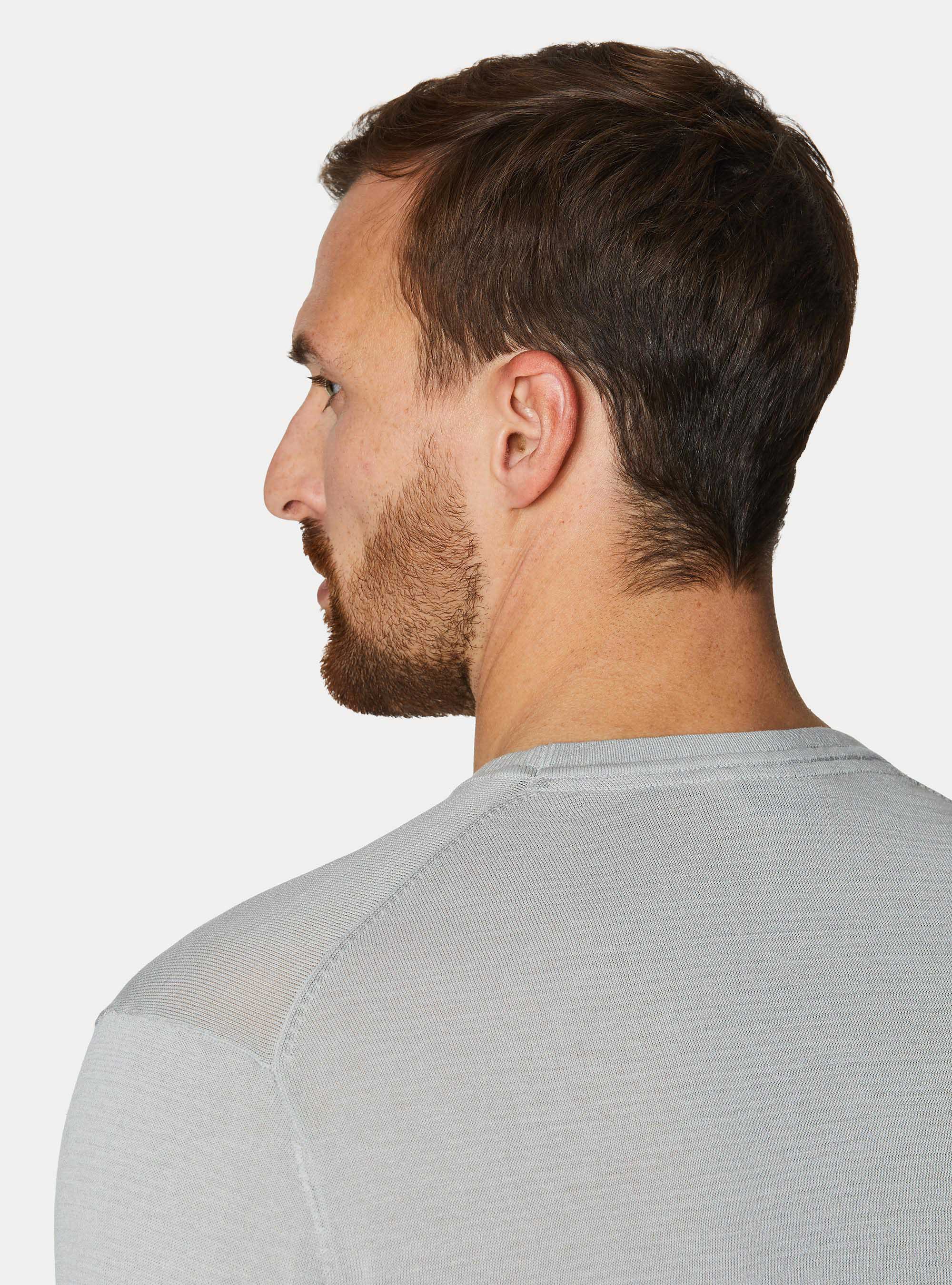 Cotton and silk crew neck sweater, PERLA 0178C