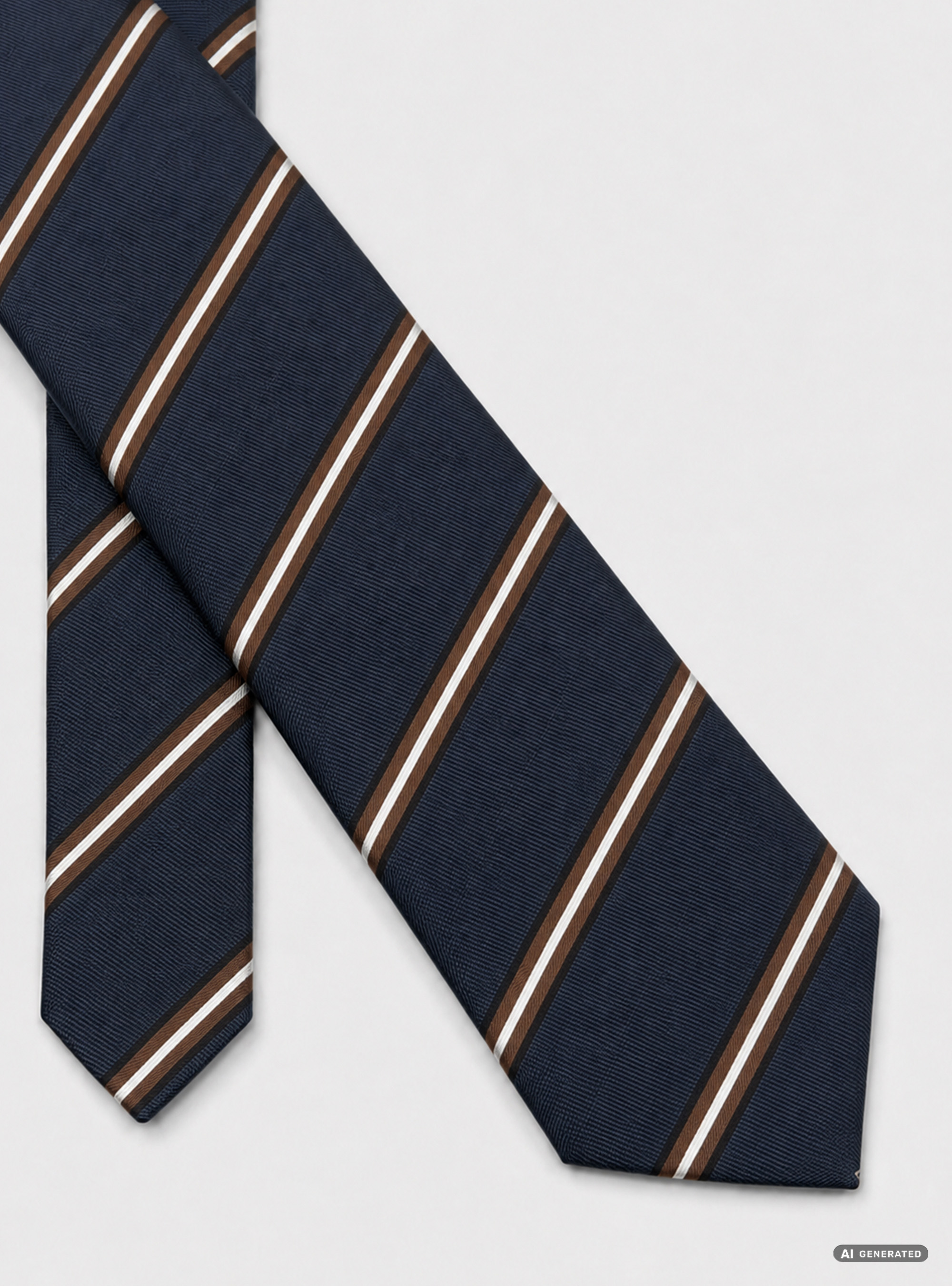 Cravatta in twill di seta rigata, NAVY BLUE