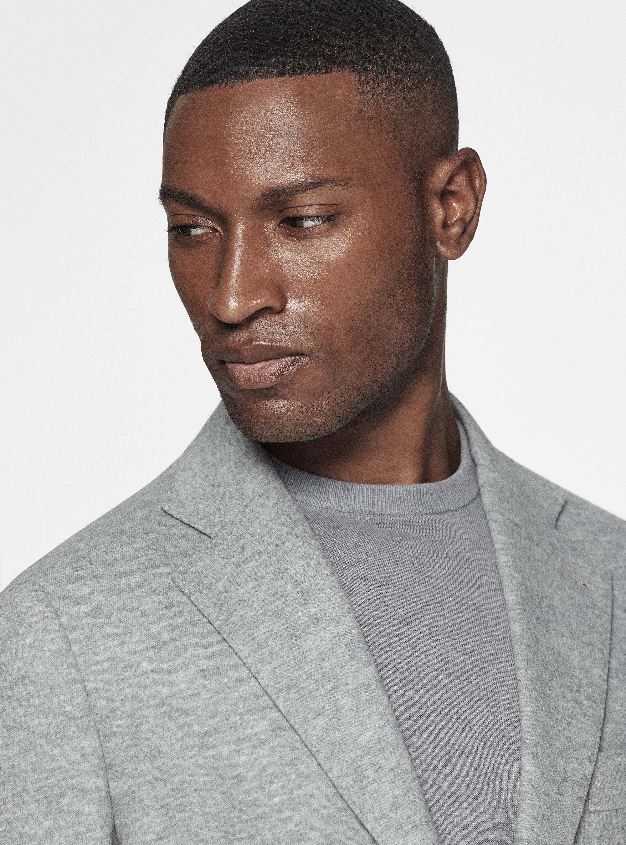 Wool jersey blazer, LIGHT GREY MELANGE