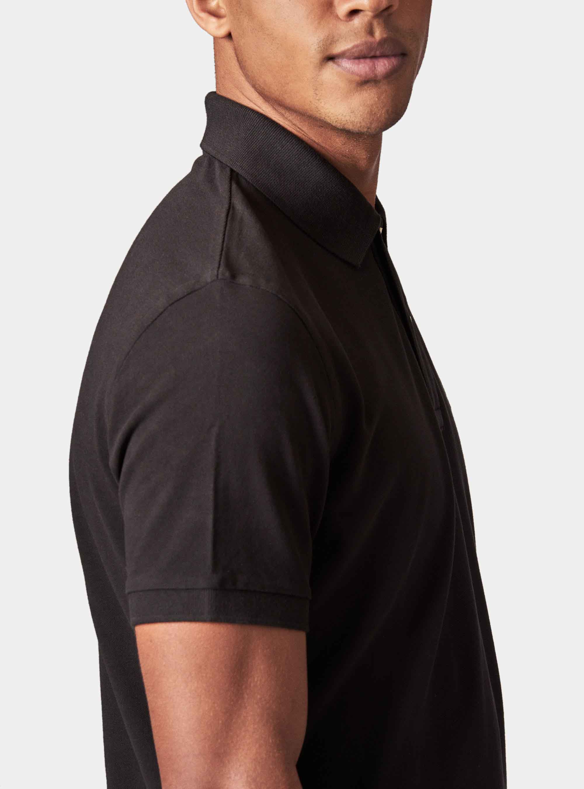 Polo basica in piquet, NERO