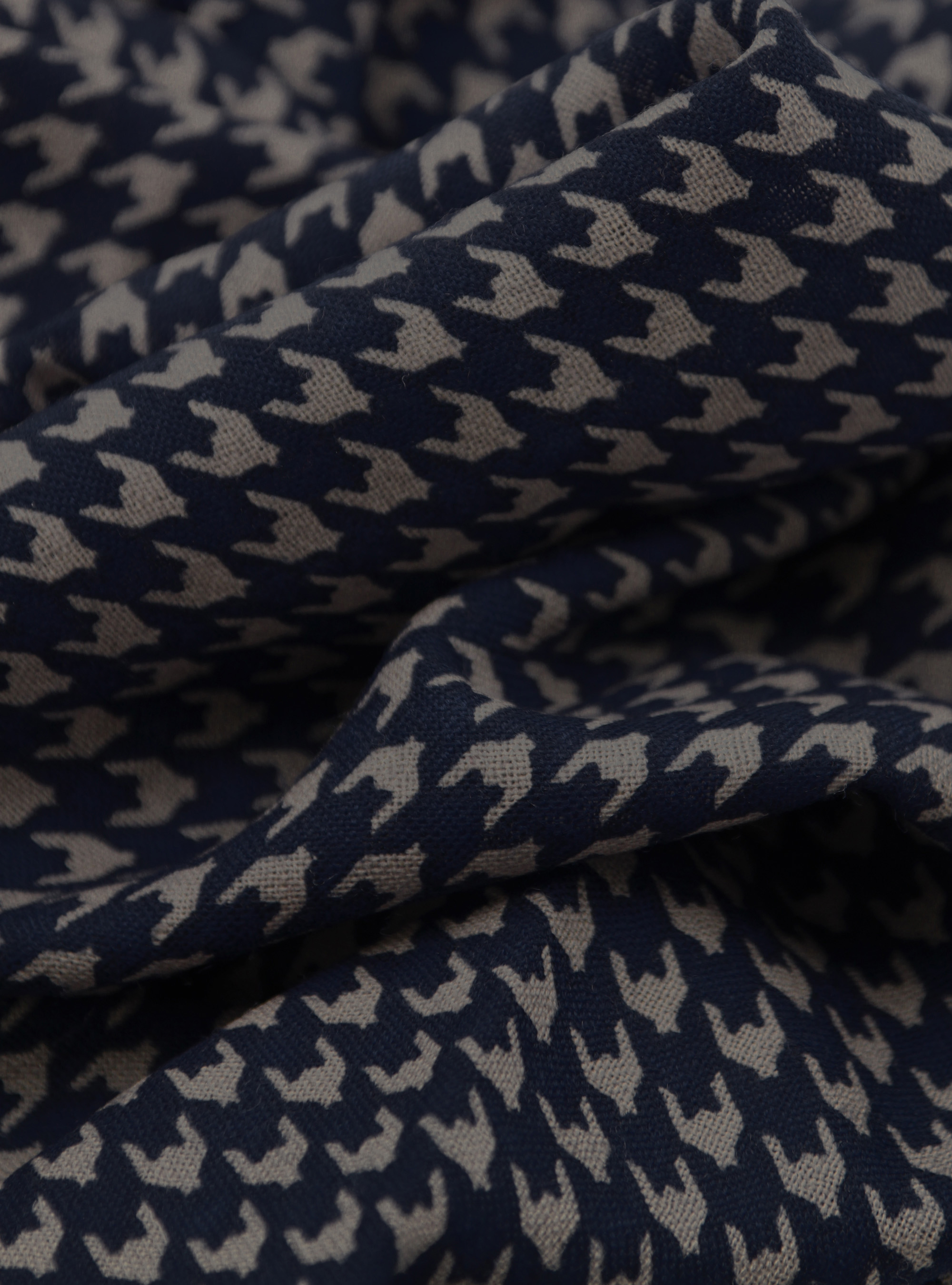 &Eacute;charpe en laine  avec motif pied de poule, BLEU MARINE