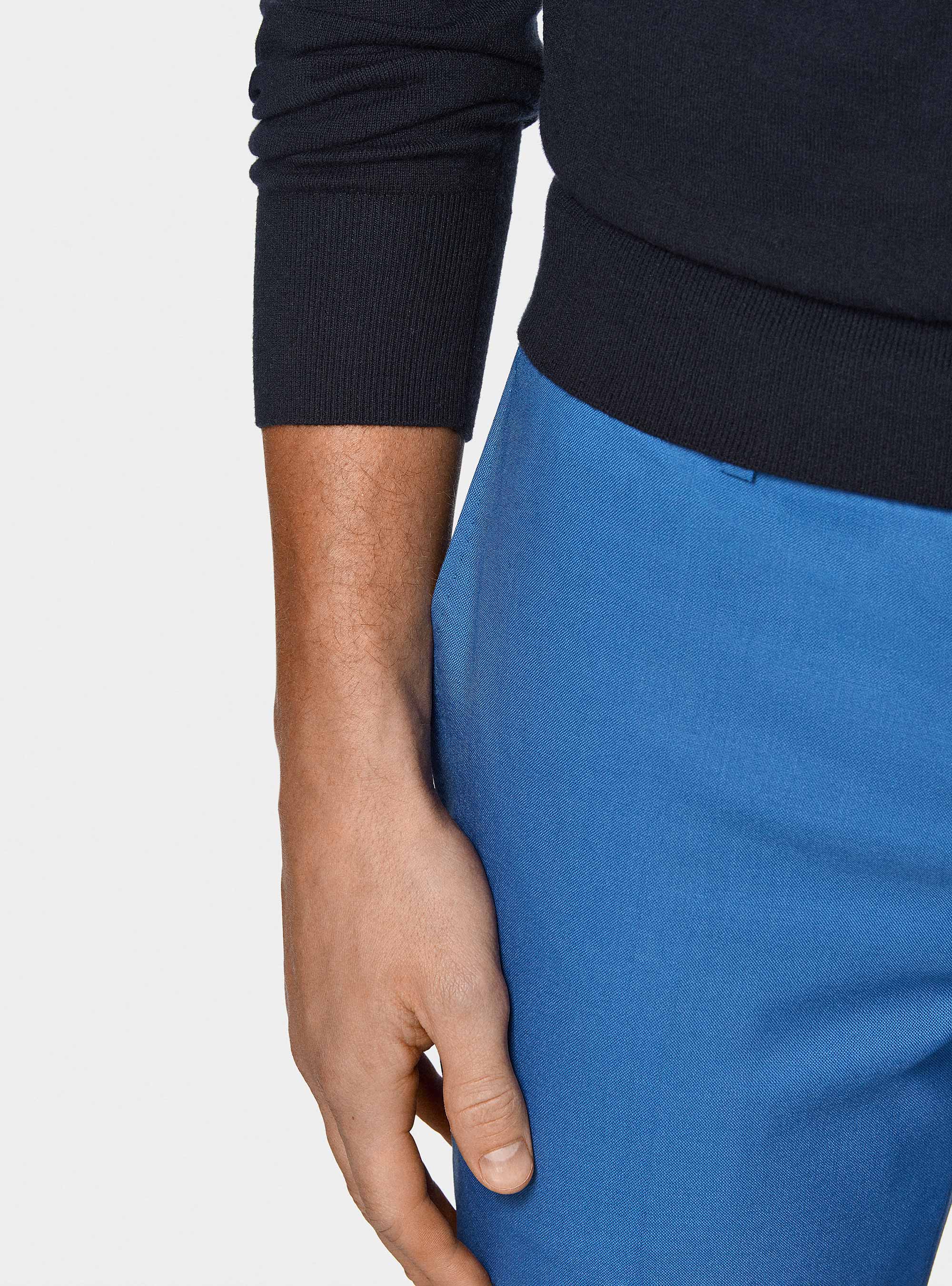 Round-neck sweater in cotton silk and cashmere, NAVY BLUE