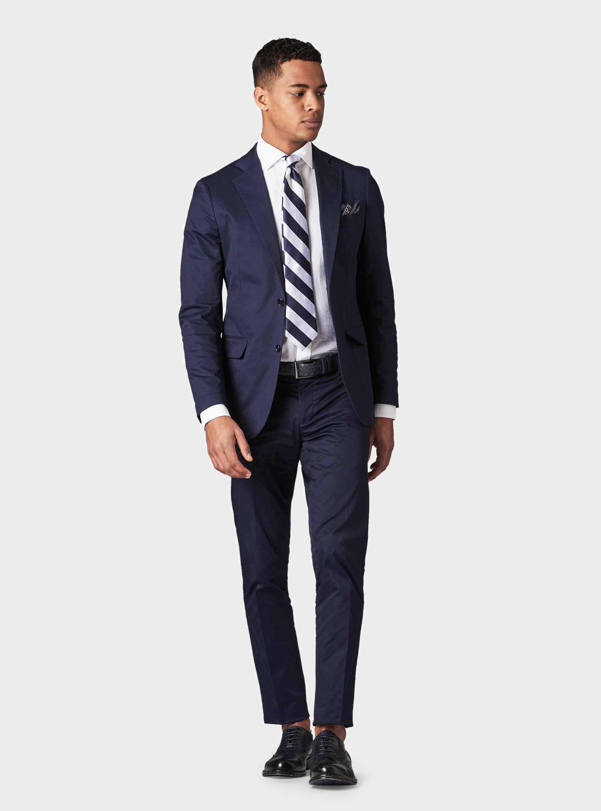 Pantalone per abito in cotone superior, BLU NAVY