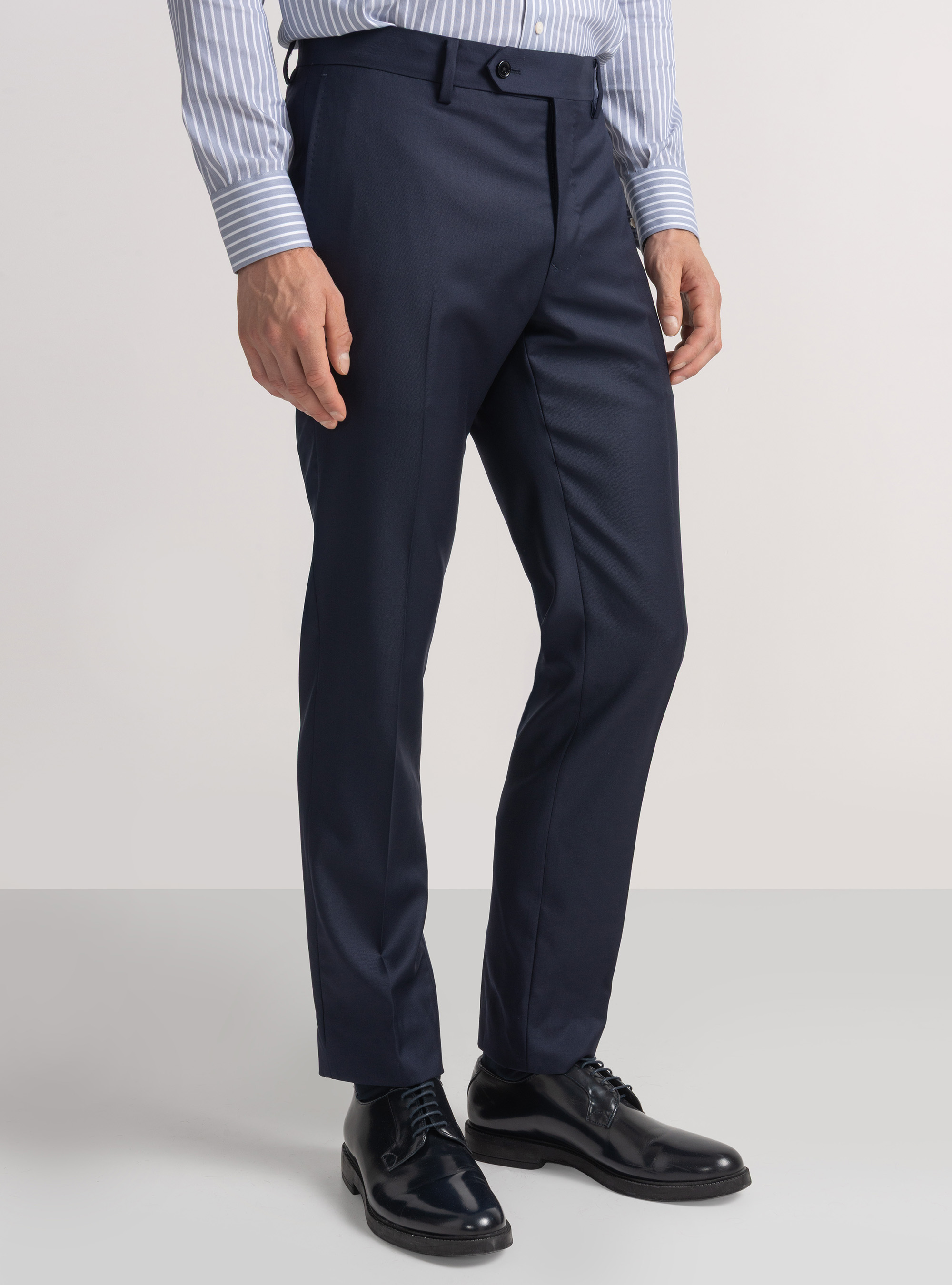 Pantalones de traje de pura lana Vitale Barberis Canonico, AZUL MARINO