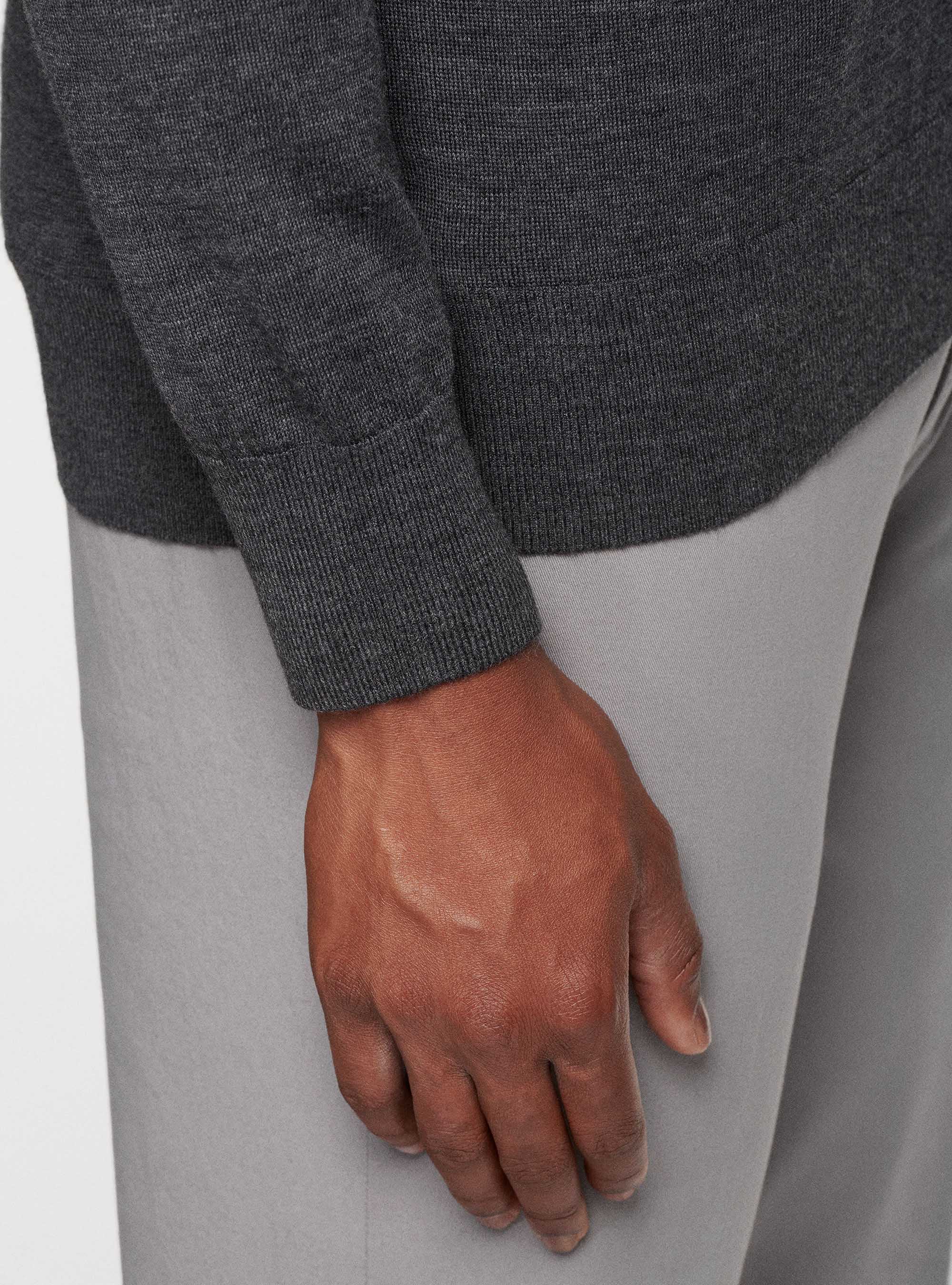 Maglia in pura lana merino, ASFALTO