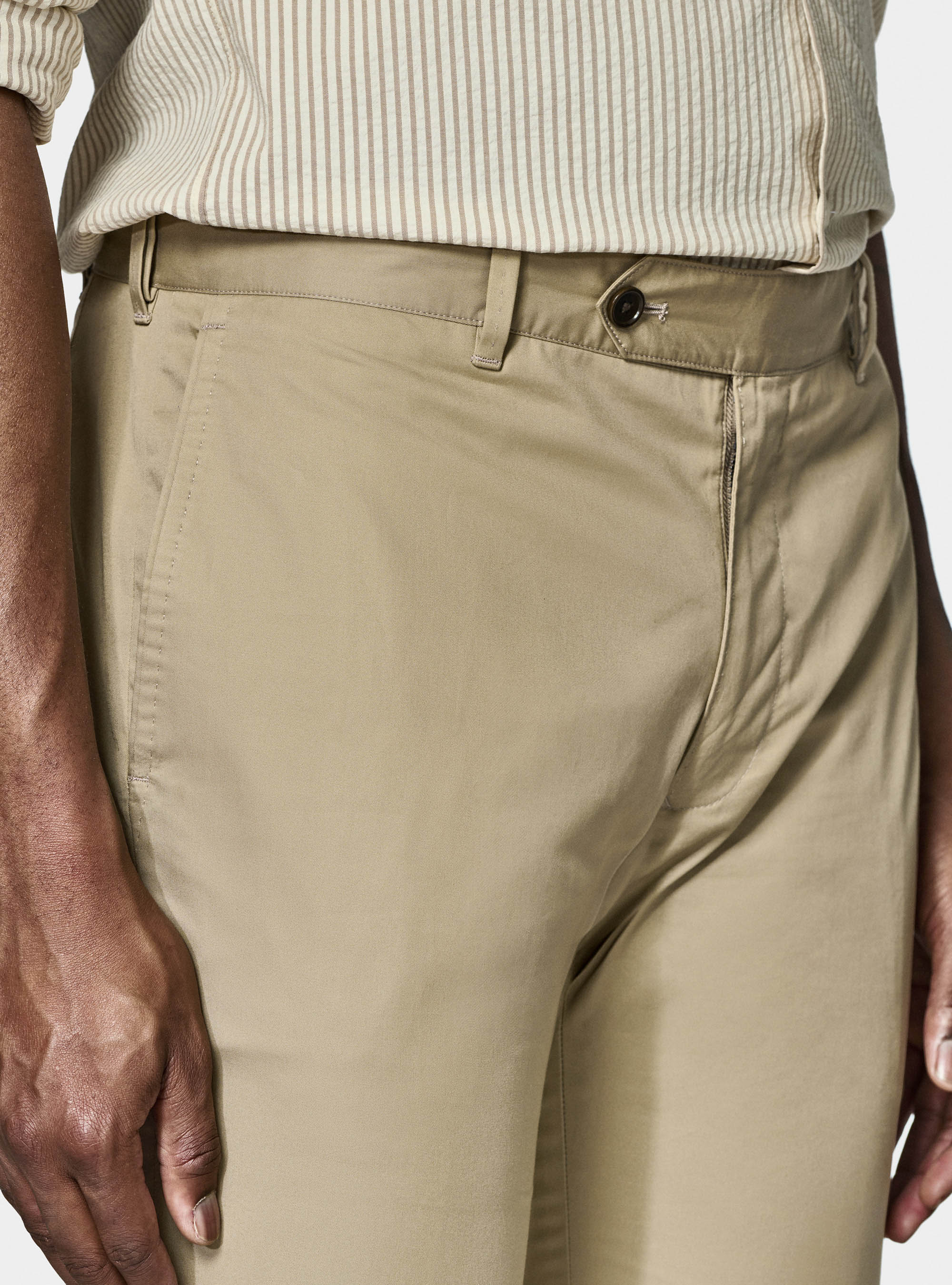 Pantaloni chino in twill leggero, FANGO