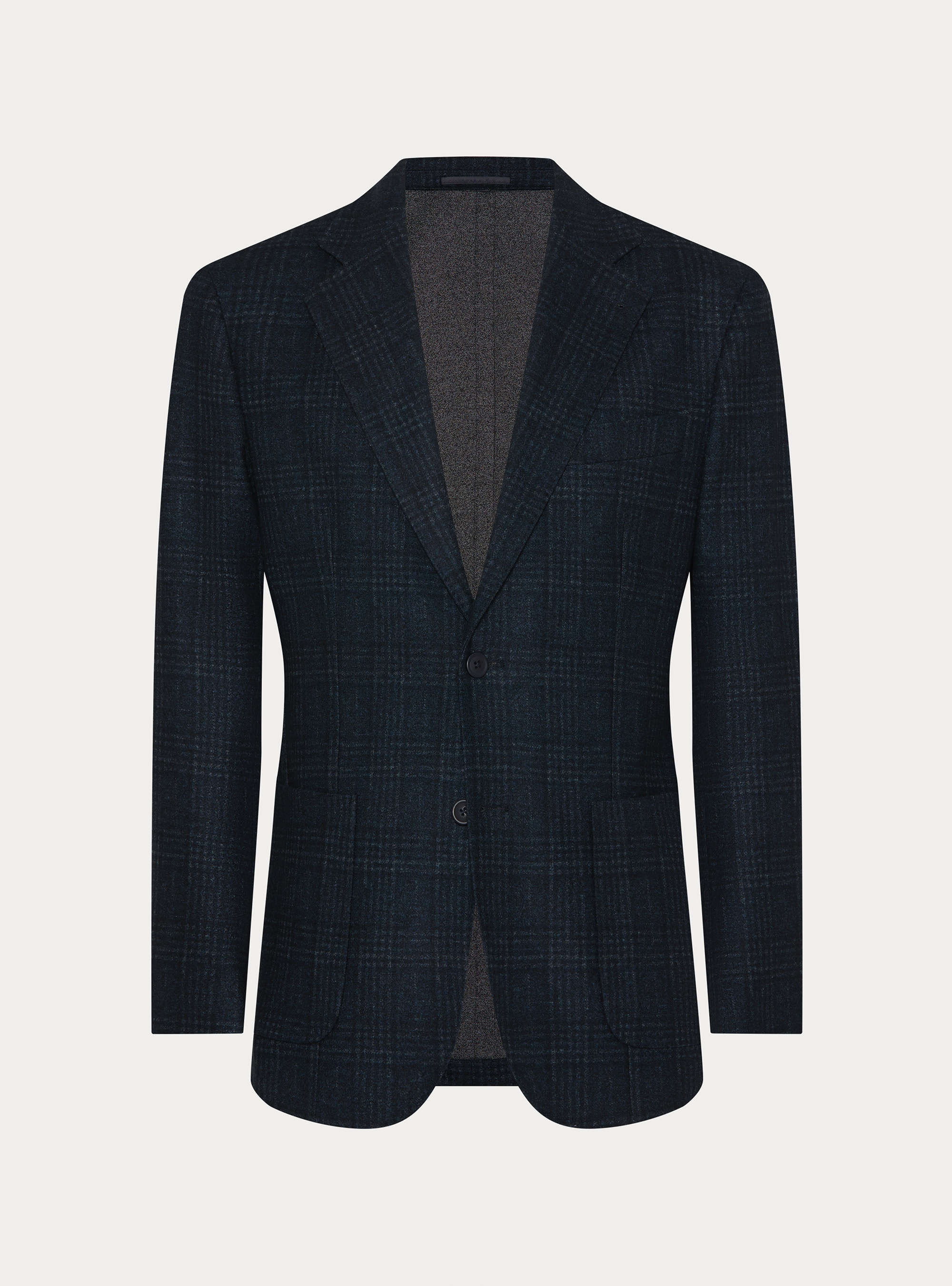 Einreihiges Sakko aus bedrucktem Jersey, NAVY 0218C