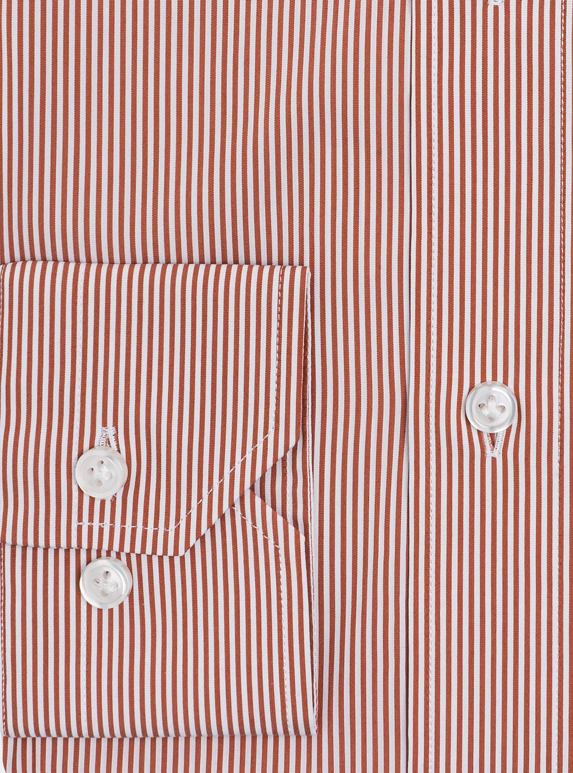 Camicia in popeline di cotone stretch rigato, 0713C ZUCCA