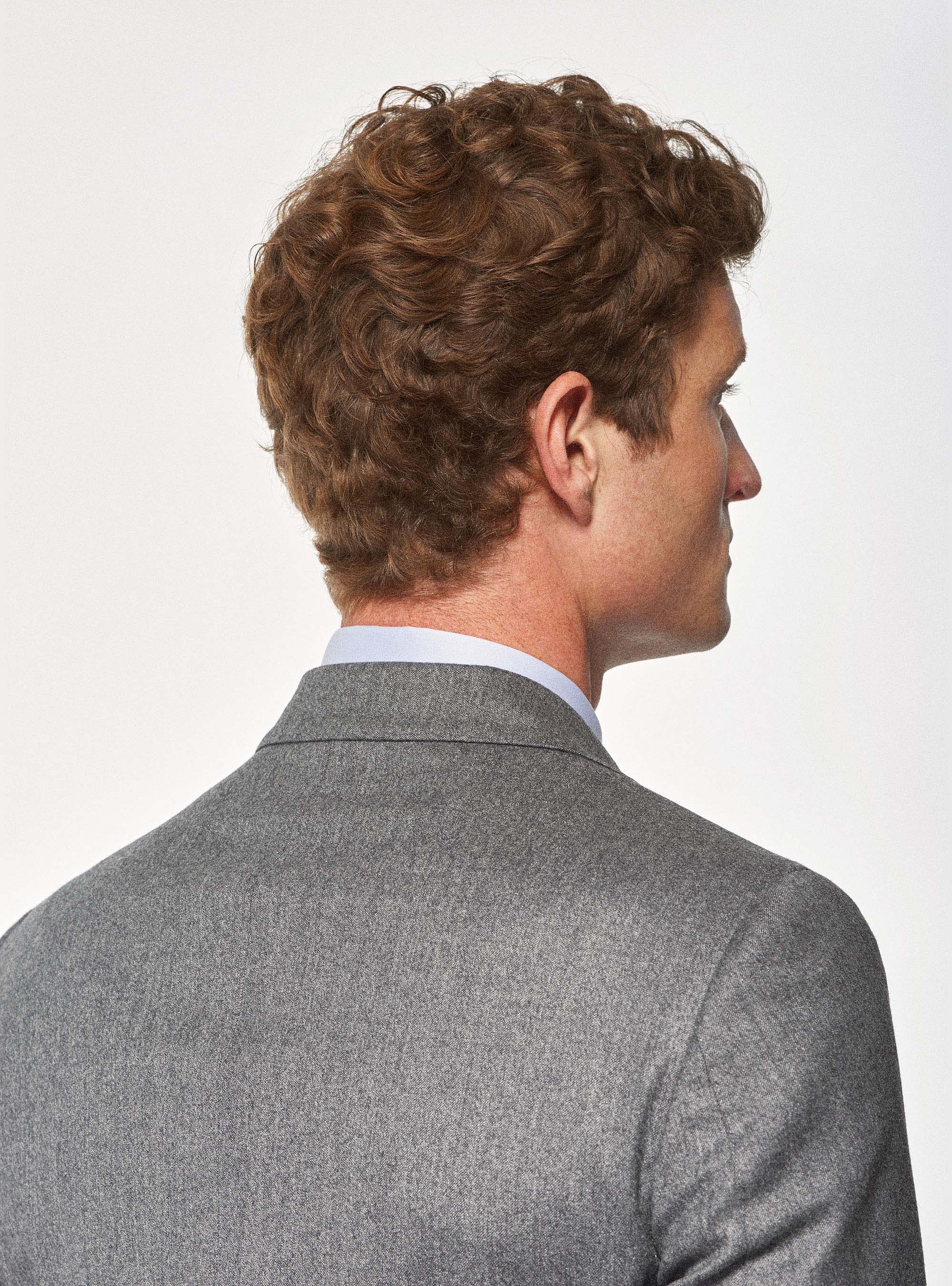 Suit blazer in superfine wool flannel 120's Vitale Barberis Canonico, GREY