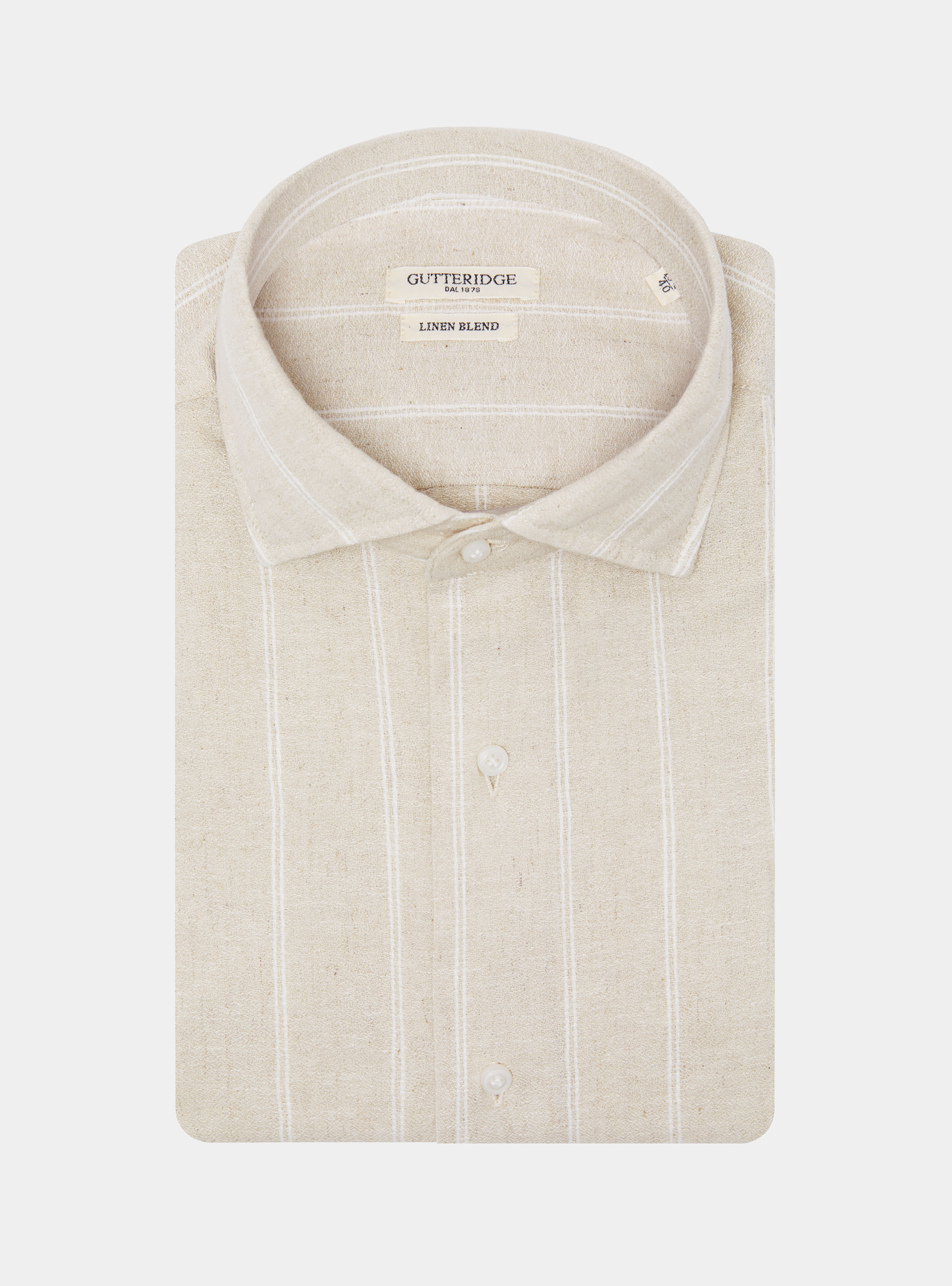 Camisa de rayas de crep&eacute; de lino y algod&oacute;n, ARENA