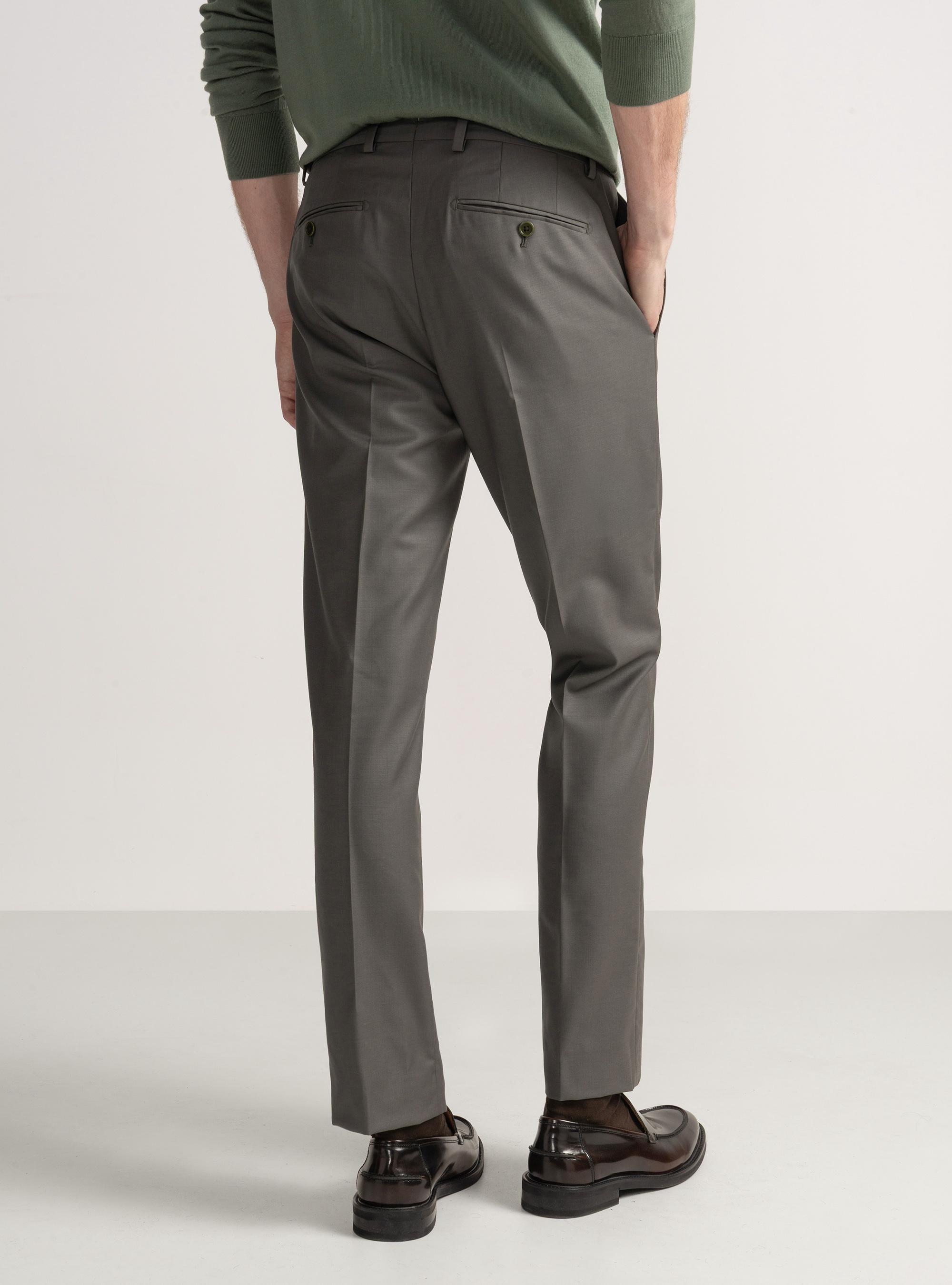 Pantaloni per abito in pura lana superfine 120's, VERDE