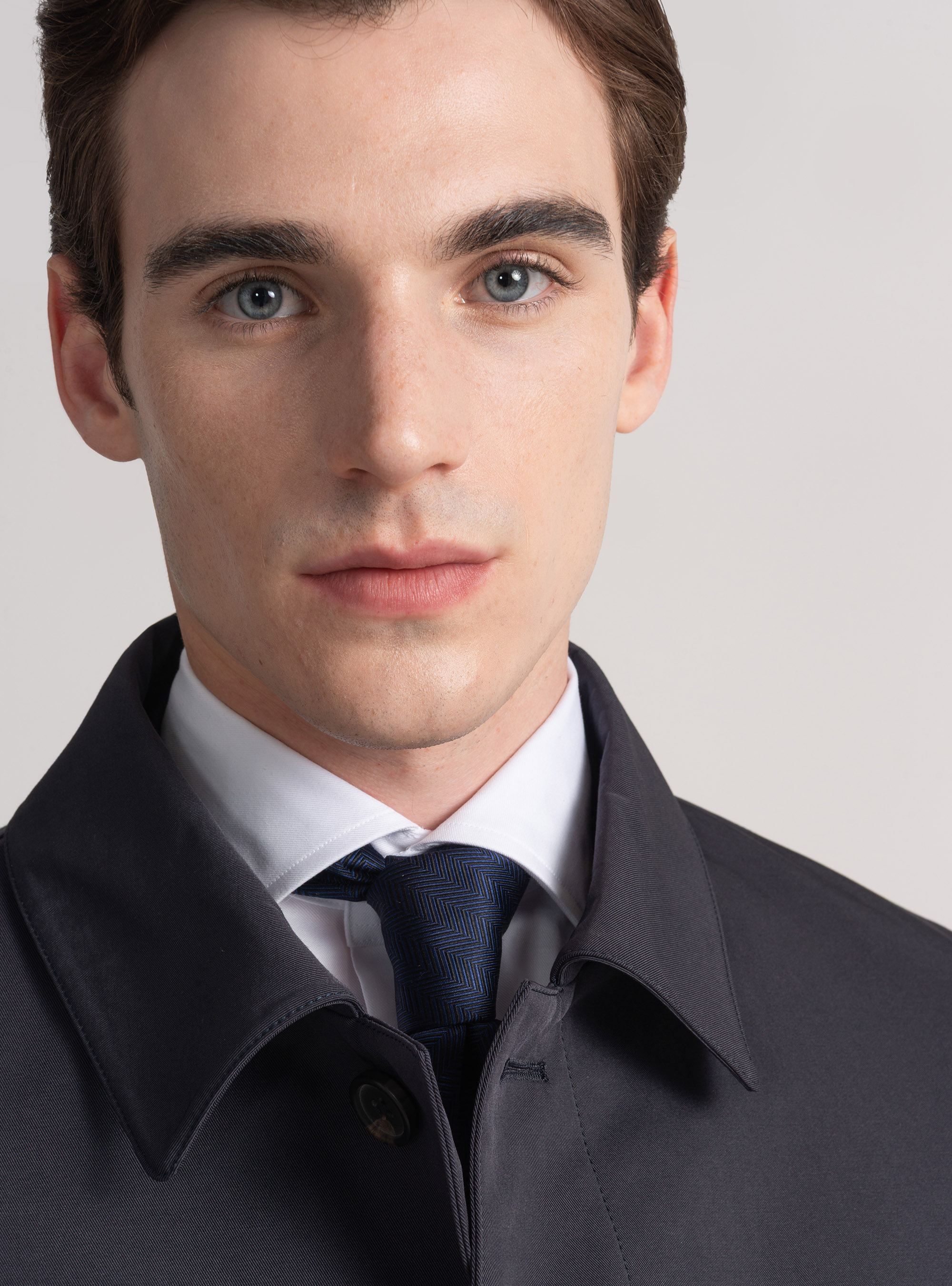 Impermeabile tecnico imbottito in misto cotone, BLU NAVY