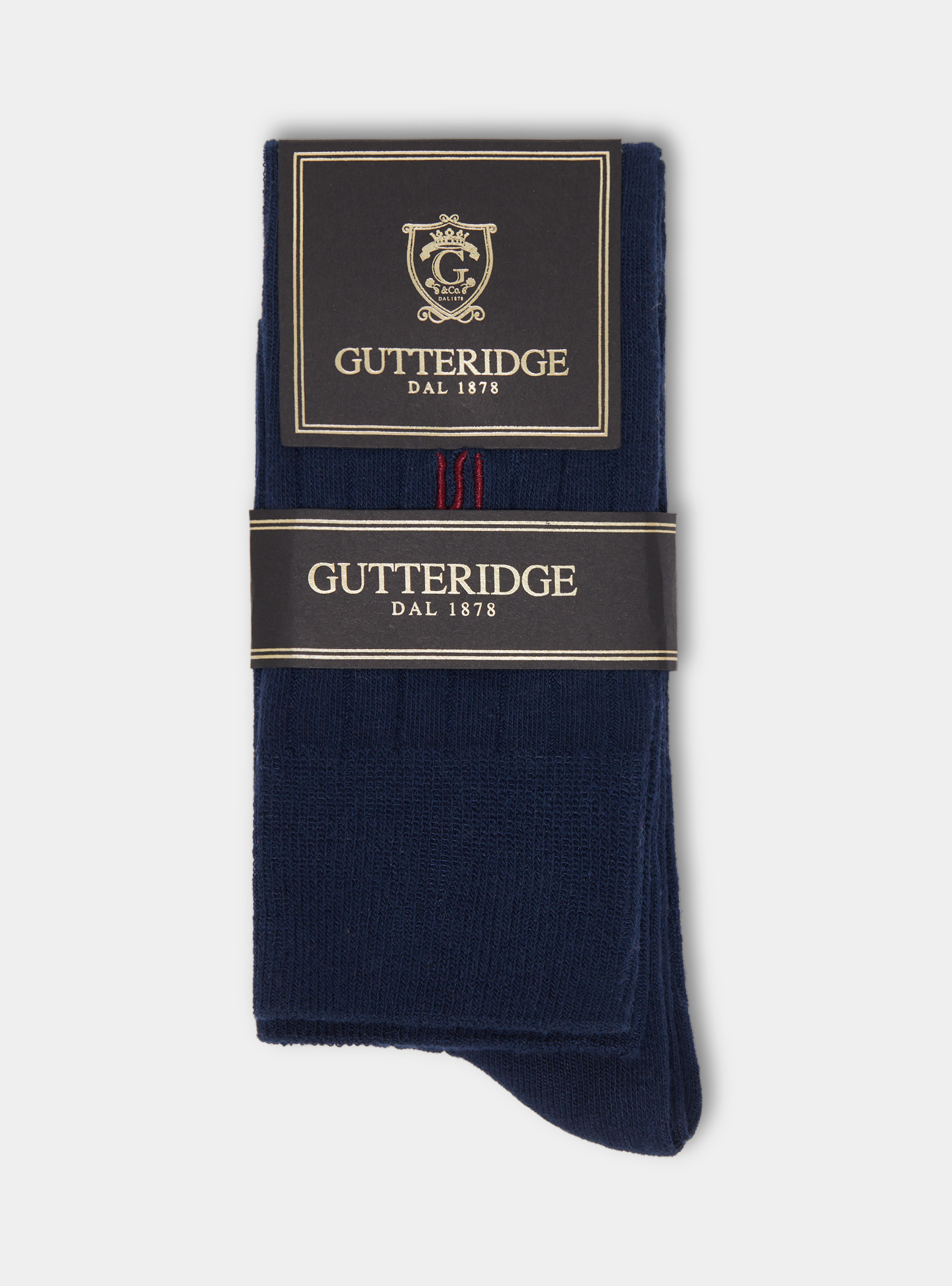 Ribbed socks with embroidery, NAVY BLUE