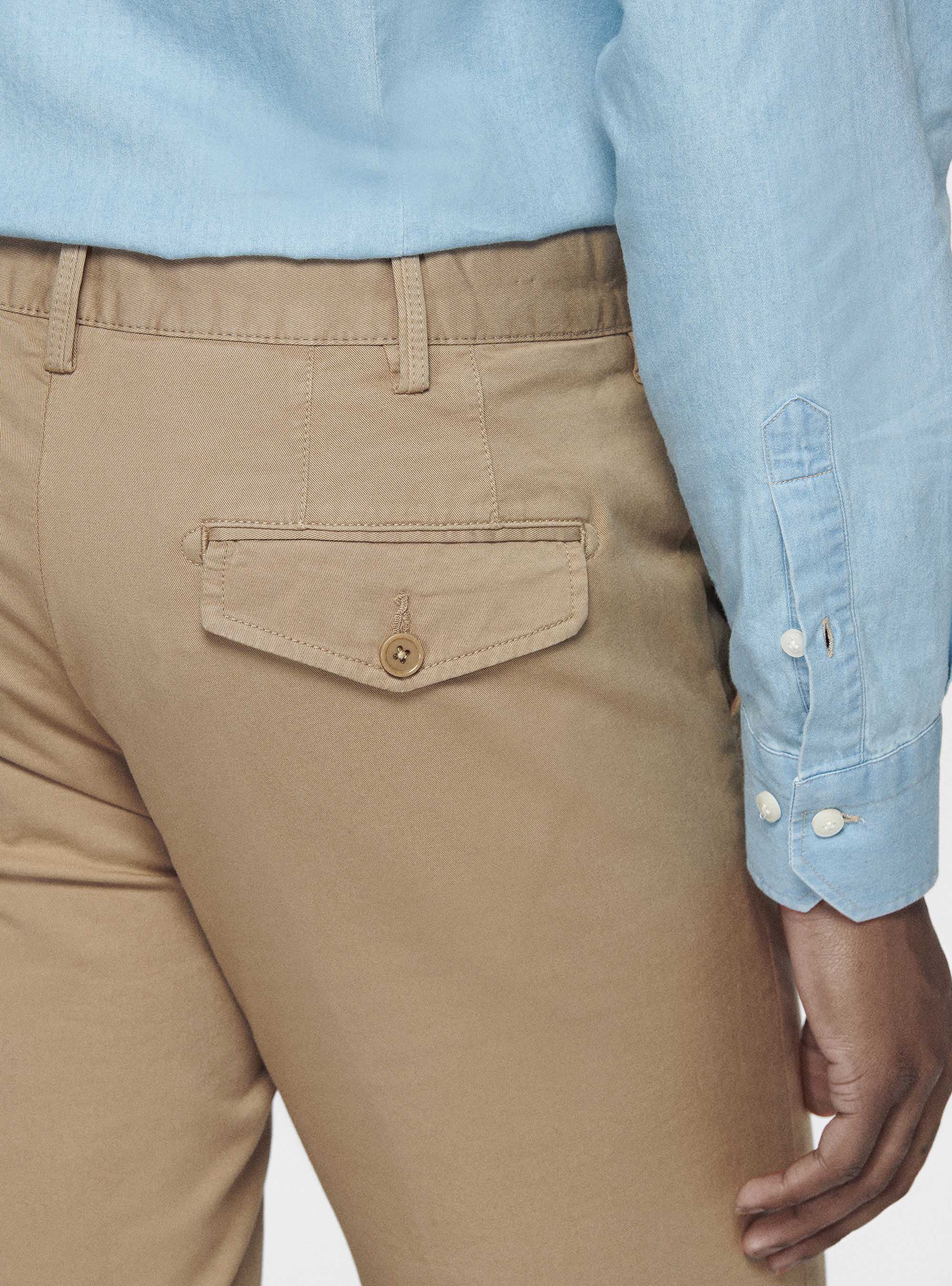 Pantaloni chino slim fit in twill stretch, FANGO