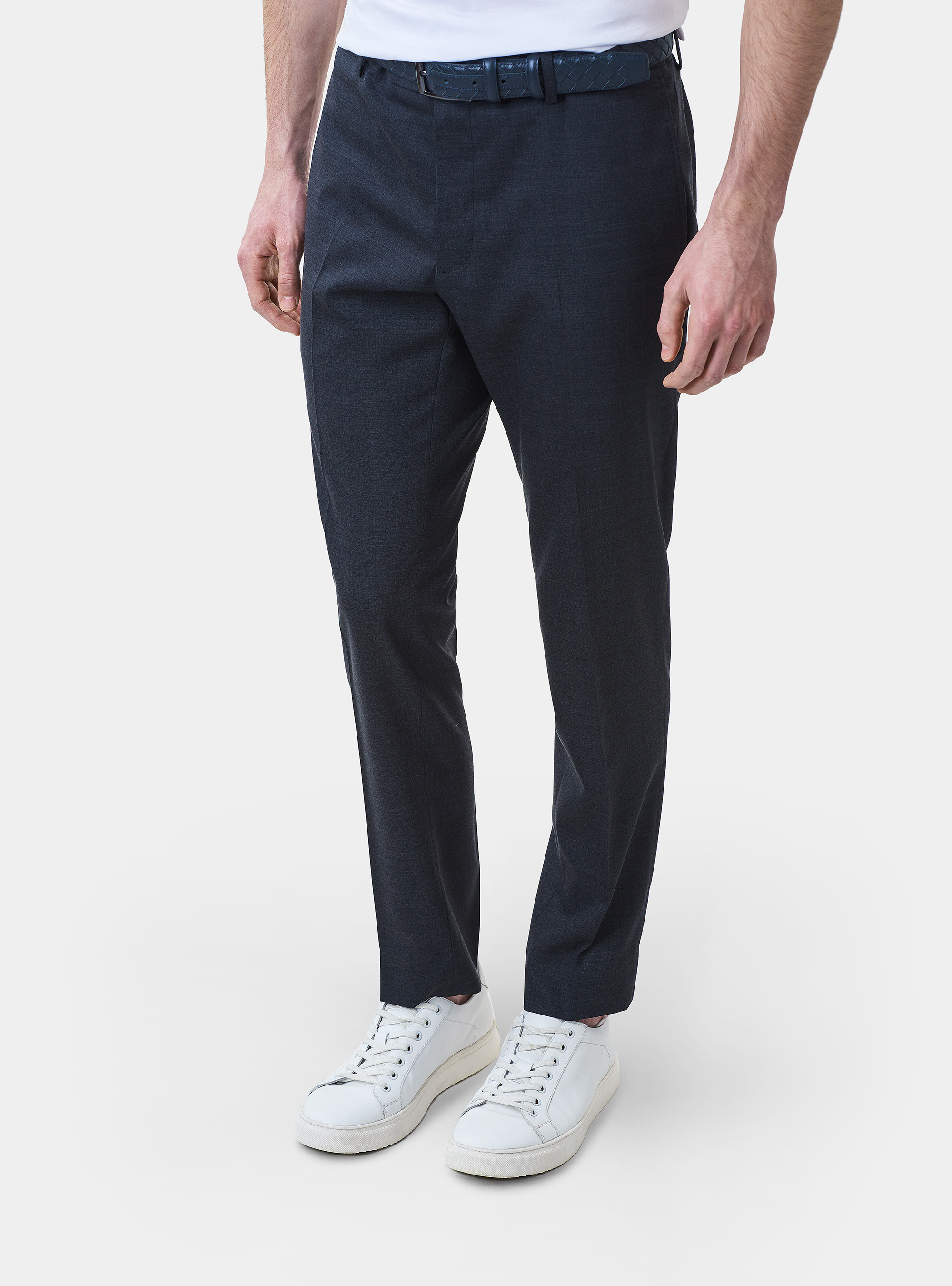 Pantaloni per abito in lana travelwear, ASFALTO 0112C