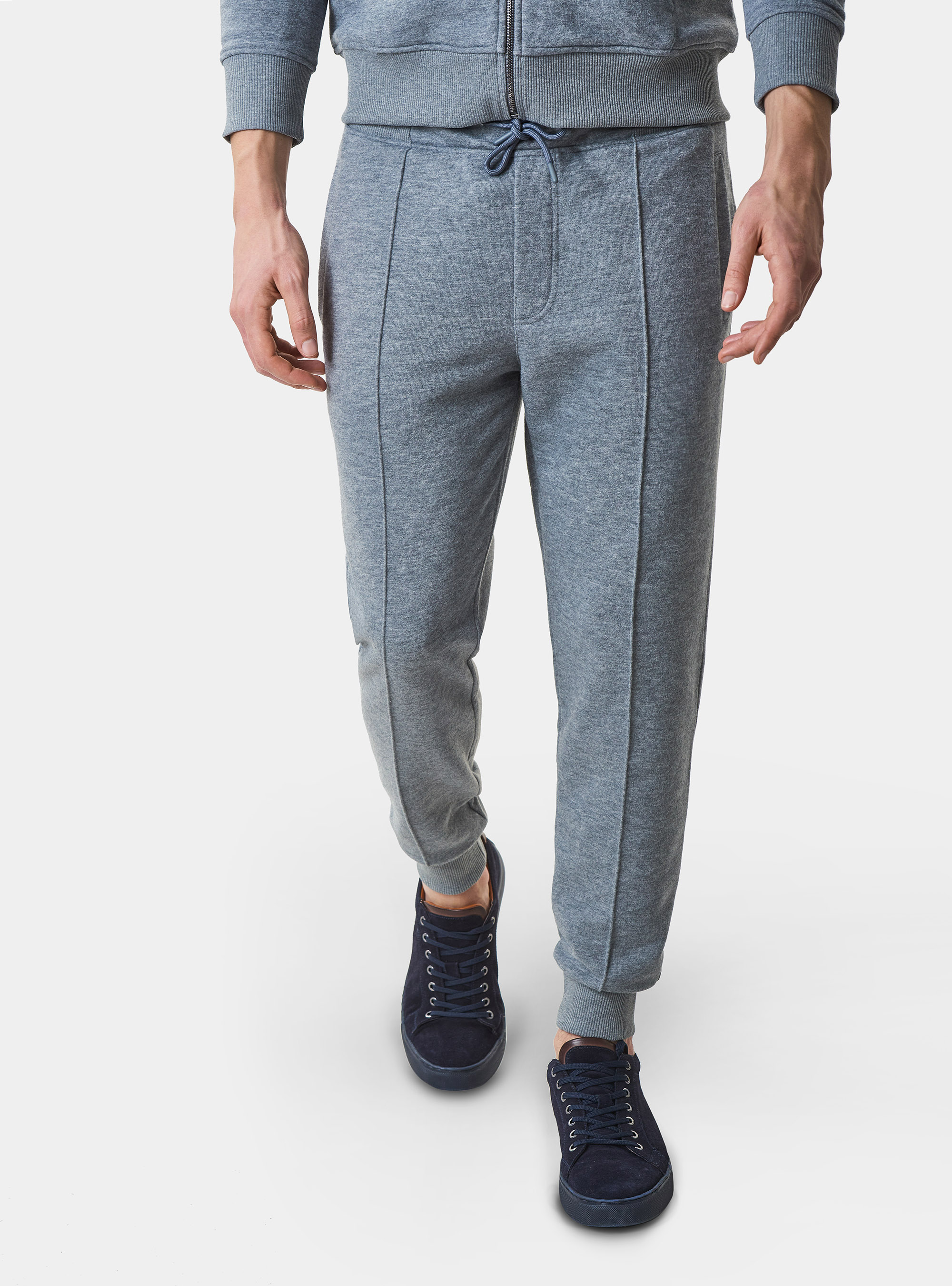 Pantalones de sudadera de mezcla de algod&oacute;n, GRIS MARENGO