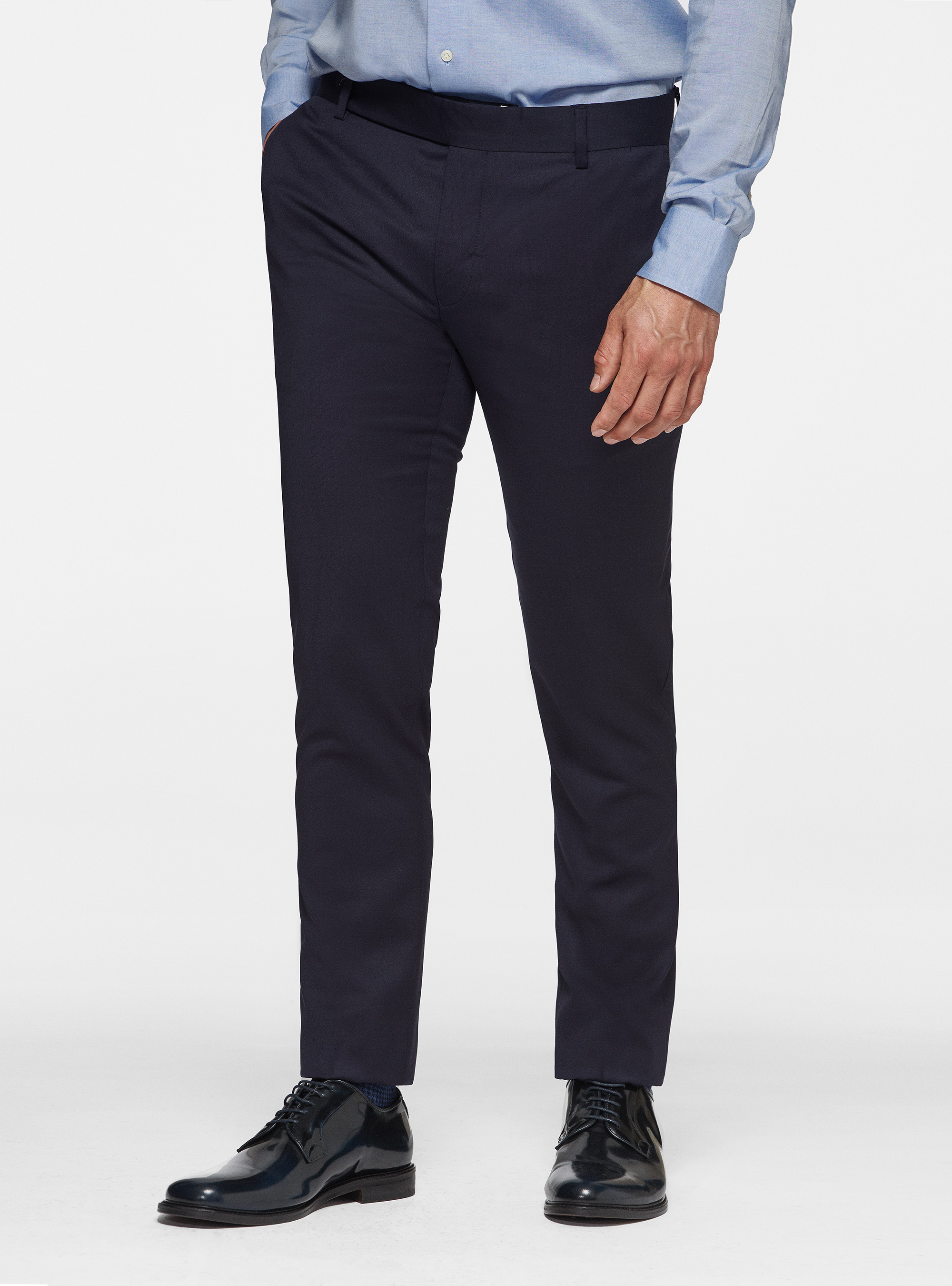 Pantaloni per abito in pura lana superfine 110's Reda, BLU NAVY