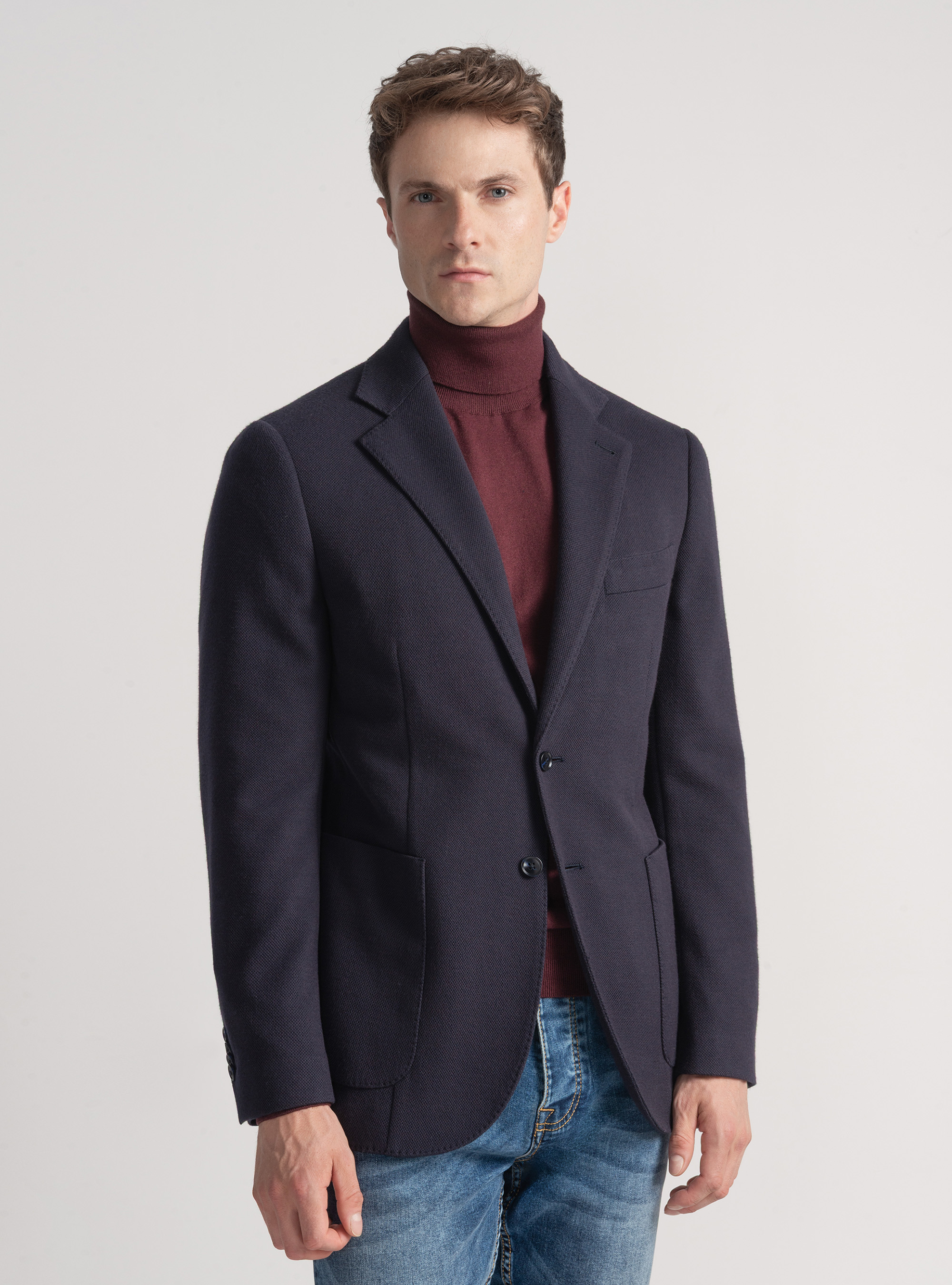 Americana de jersey, AZUL MARINO