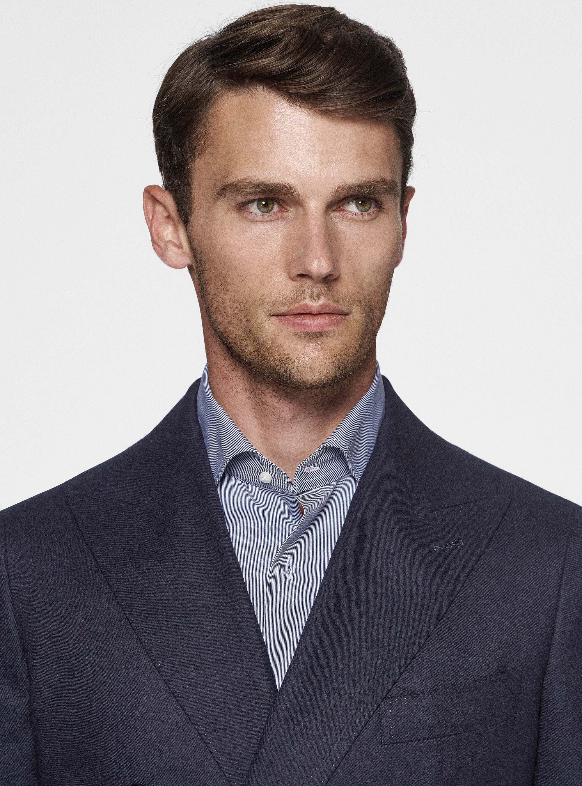 Vitale Barberis Canonico veste en flanelle à double boutonnage, BLEU MARINE