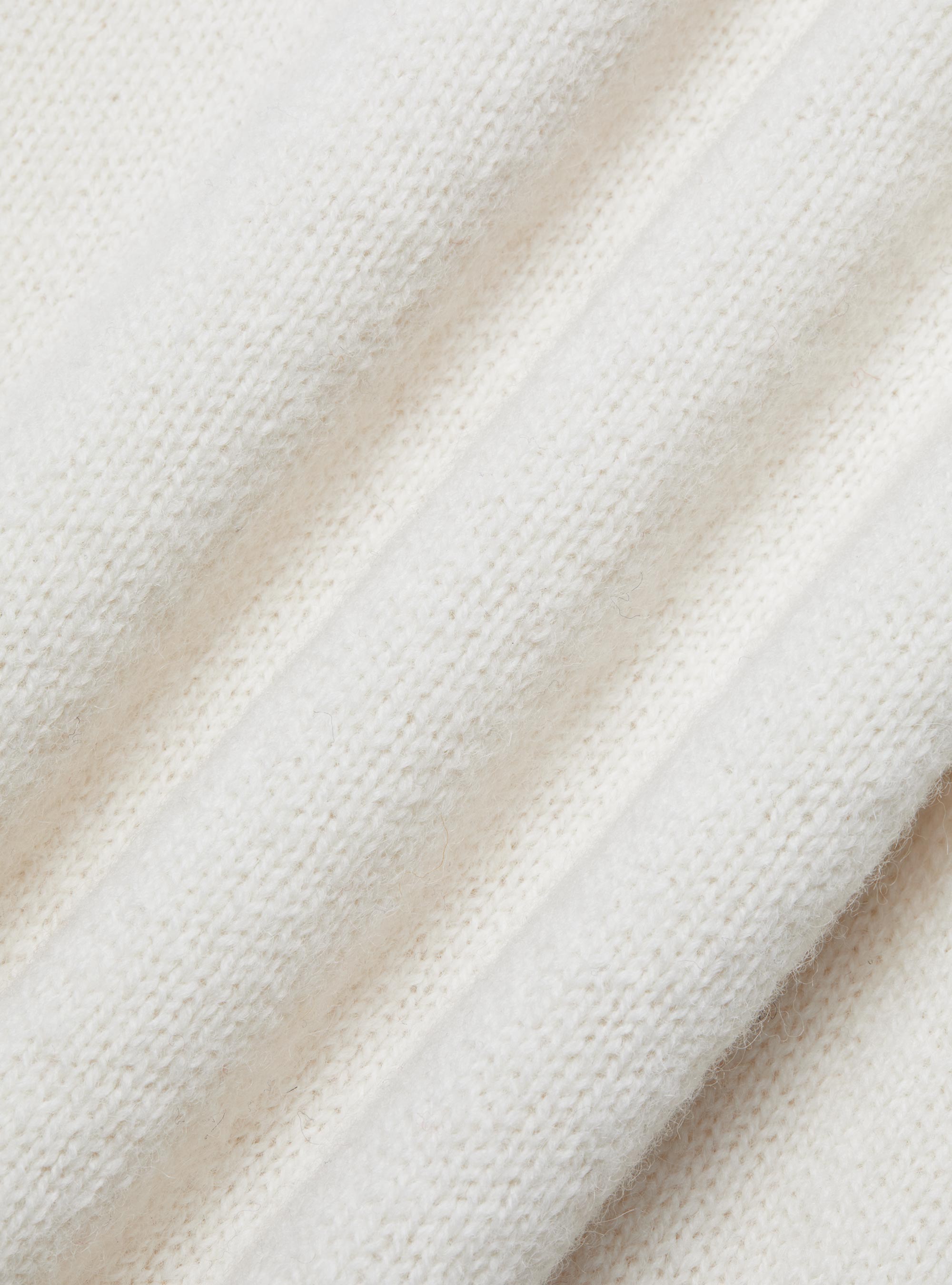 Maglia girocollo in lana shetland, BIANCO