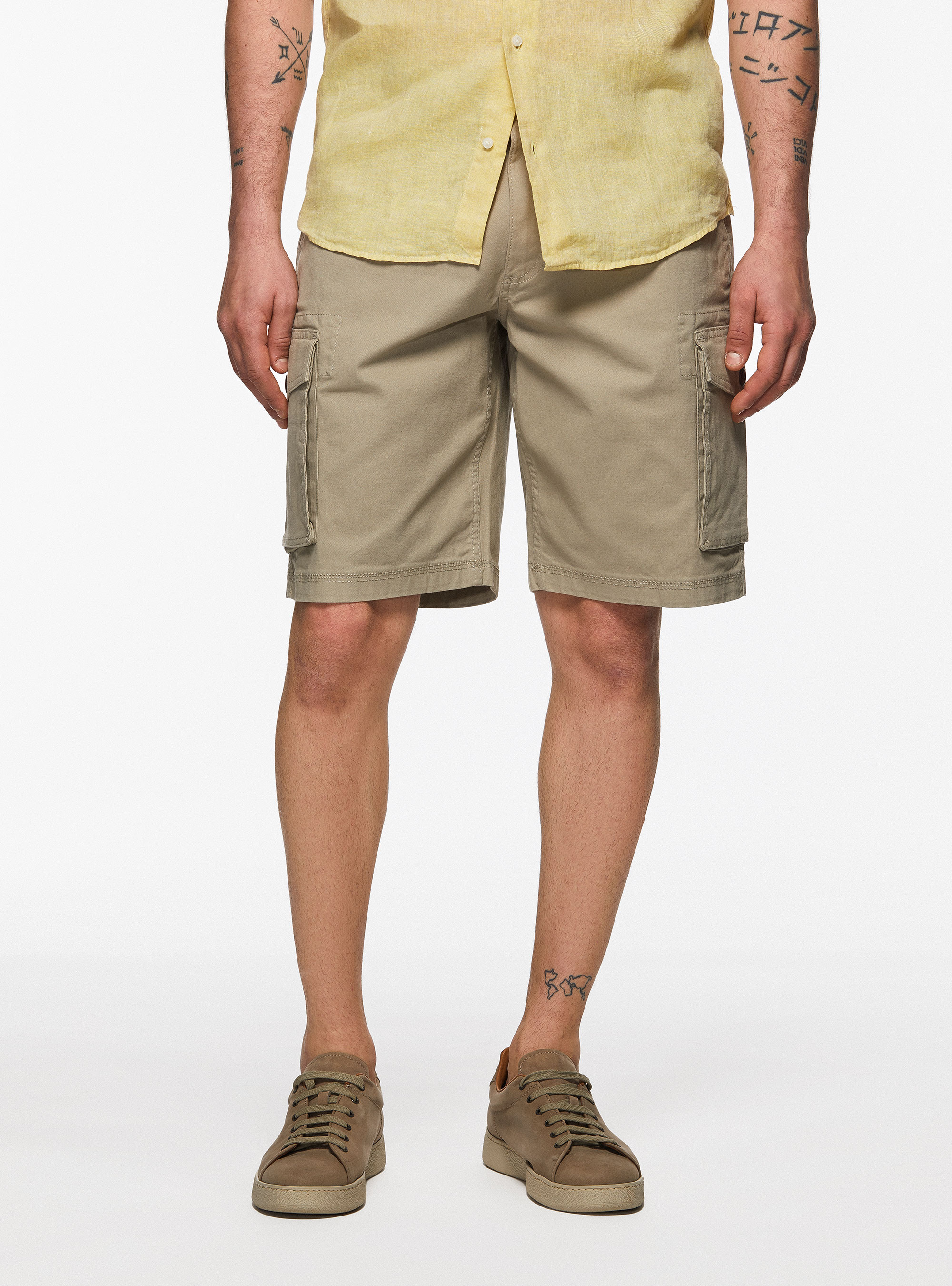 Gutteridge - Bermuda con tasconi laterali a cargo, Unisex, Sabbia, Taglia: 46