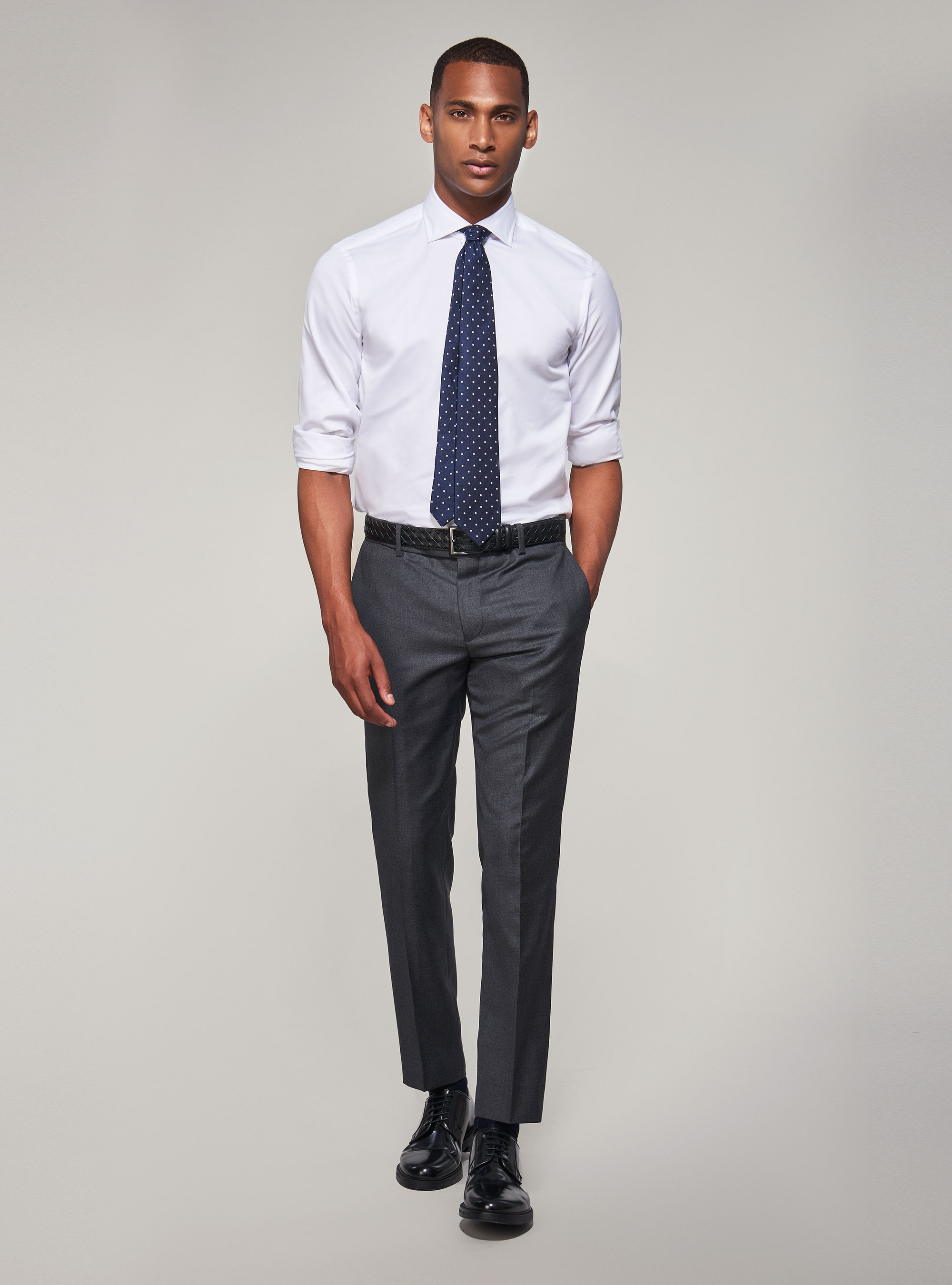 Pantaloni per abito in pura lana S110's, GRIGIO CHIARO