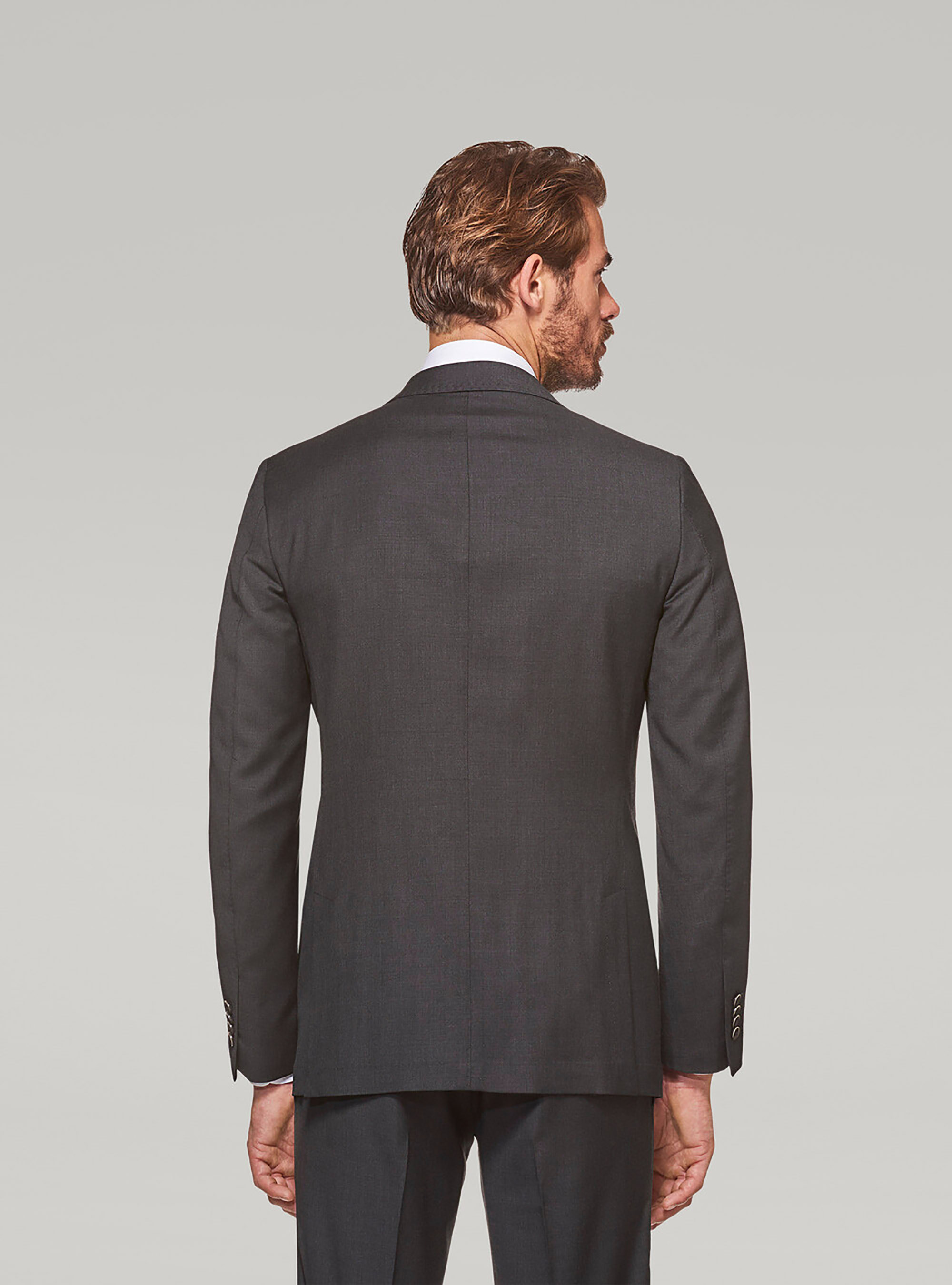 Suit blazer in pure wool, ASPHALT GREY