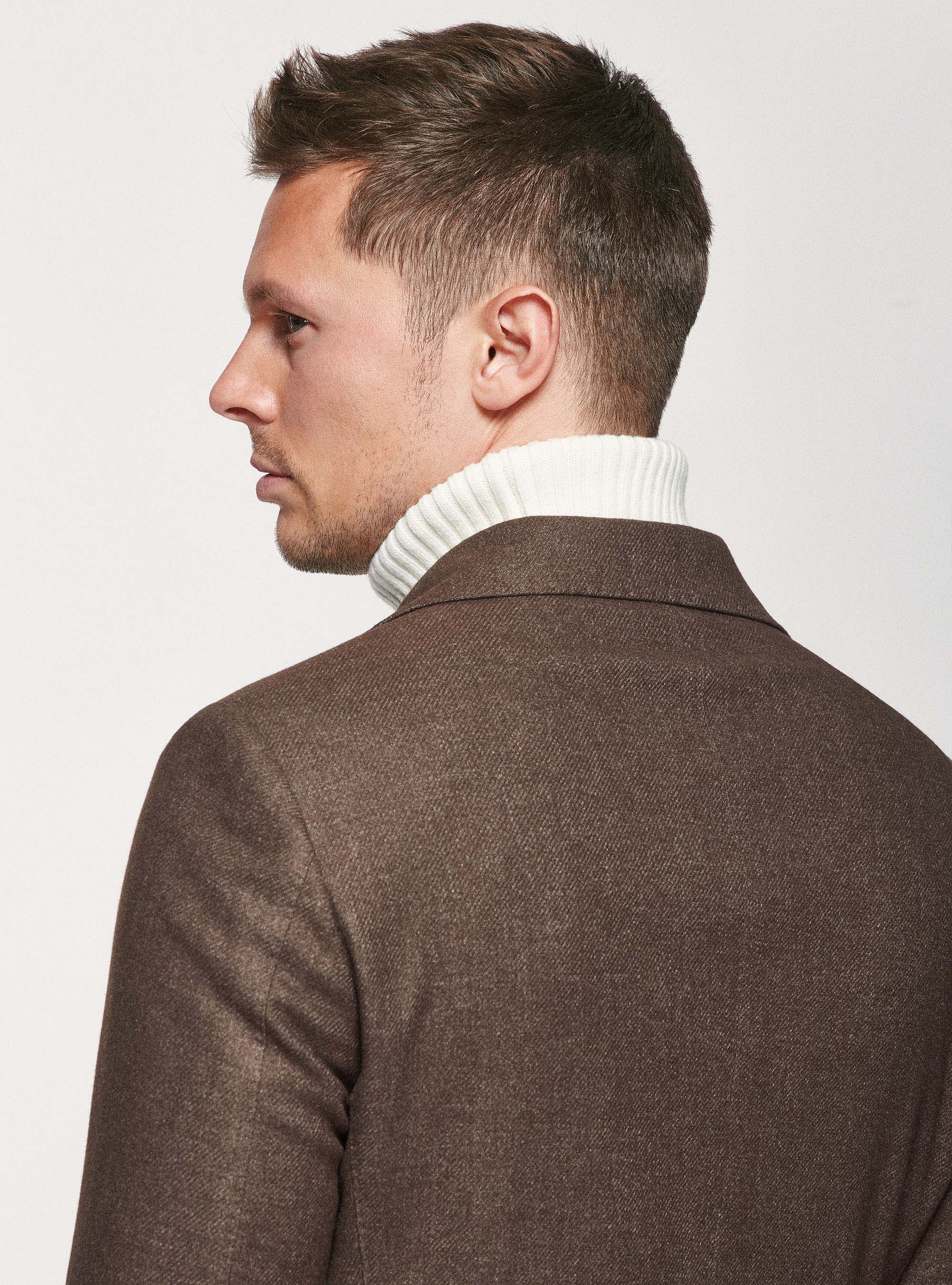 Duemilagori wool-blend double-breasted blazer, BROWN