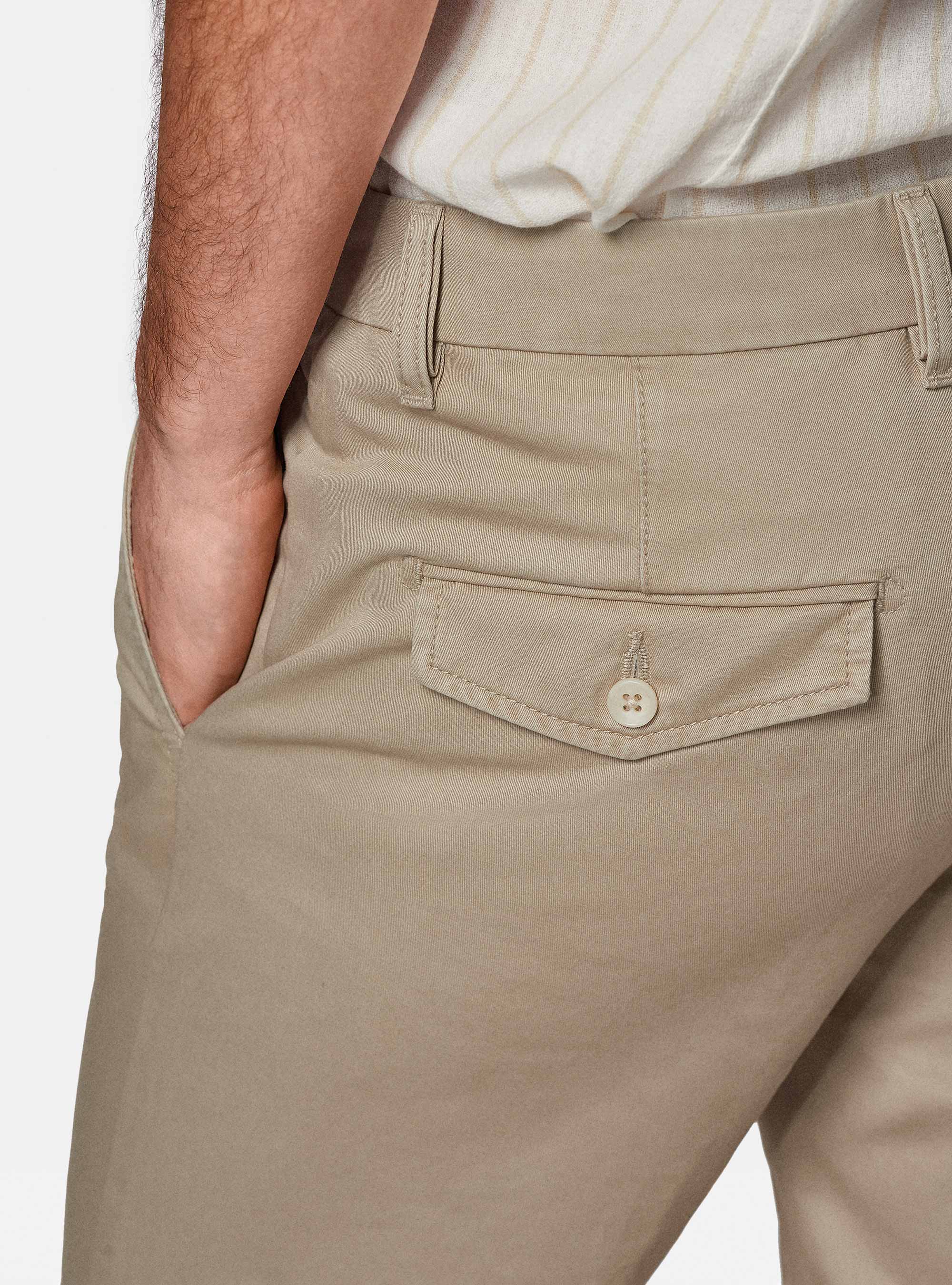 Bermuda en sergé de coton, SABLE