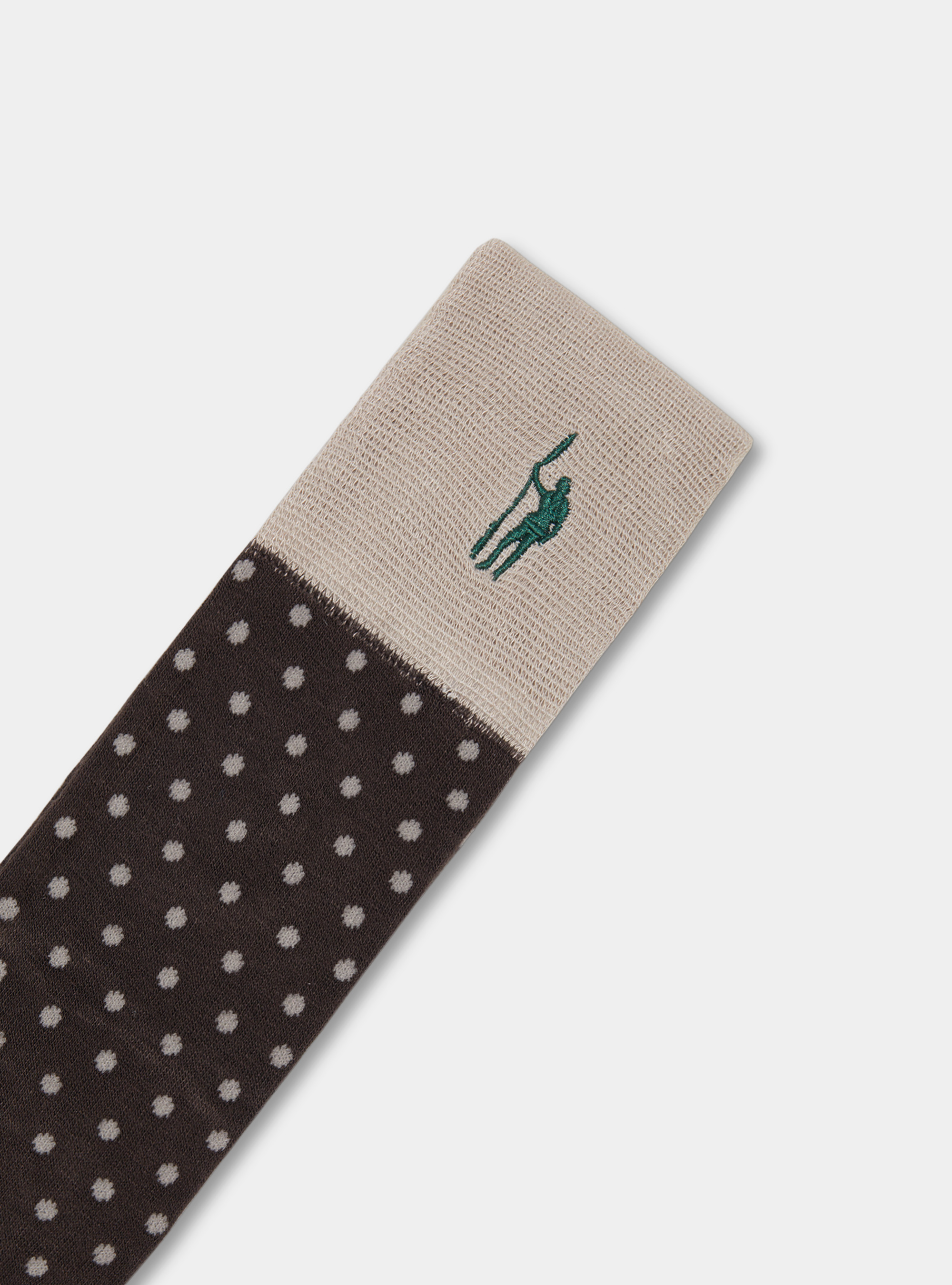 Long socks with polka dots and stripes, BROWN