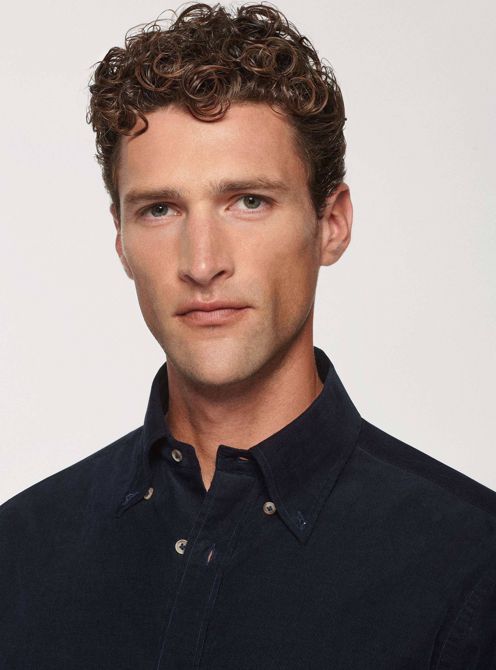 Camicia in velluto a costine, BLU NAVY