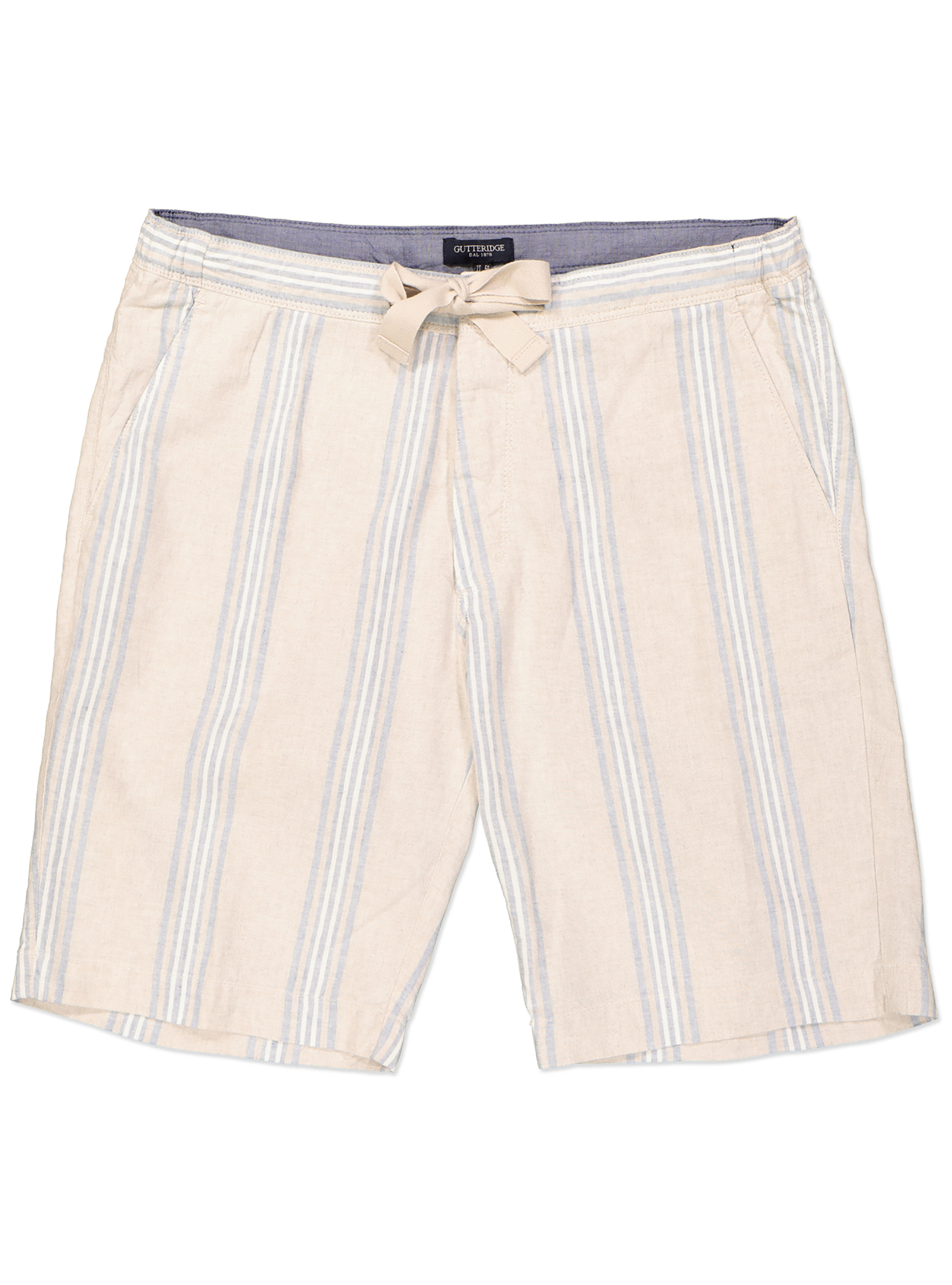 Bermuda comodo con coulisse in lino riga larga