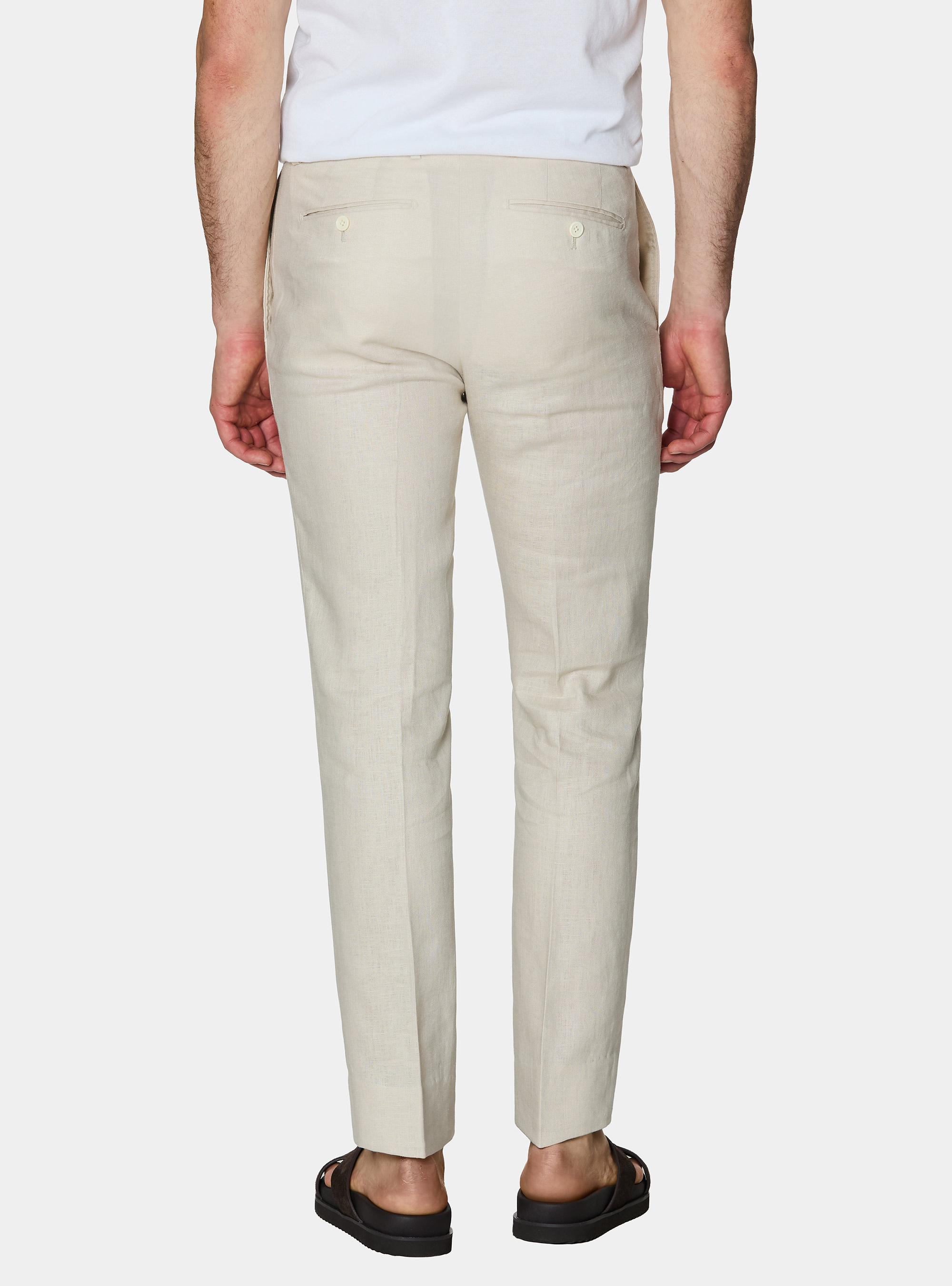 Pure linen suit trousers, ECRU