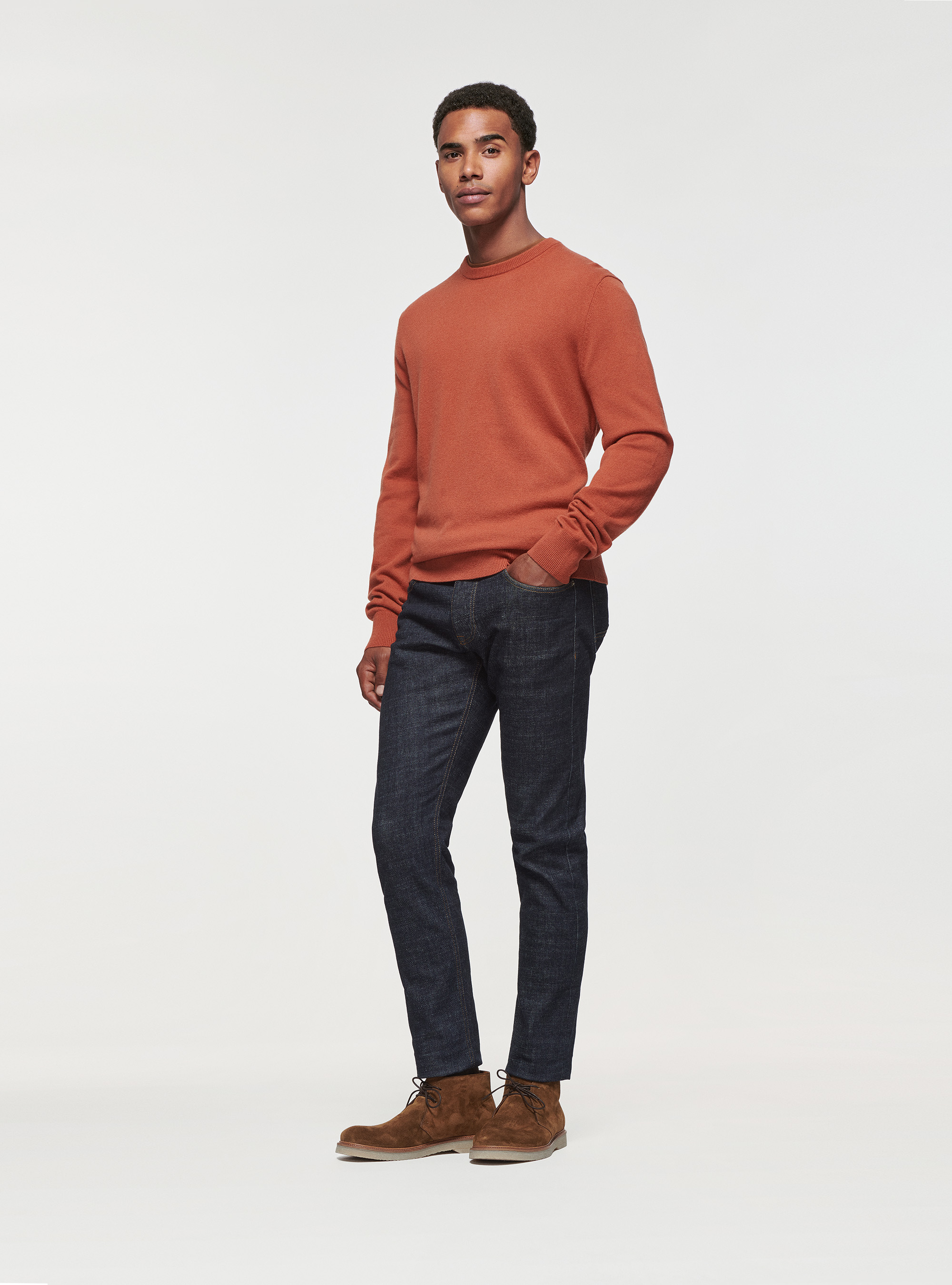 Maglia girocollo in lana lambswool e cashmere, COCCIO