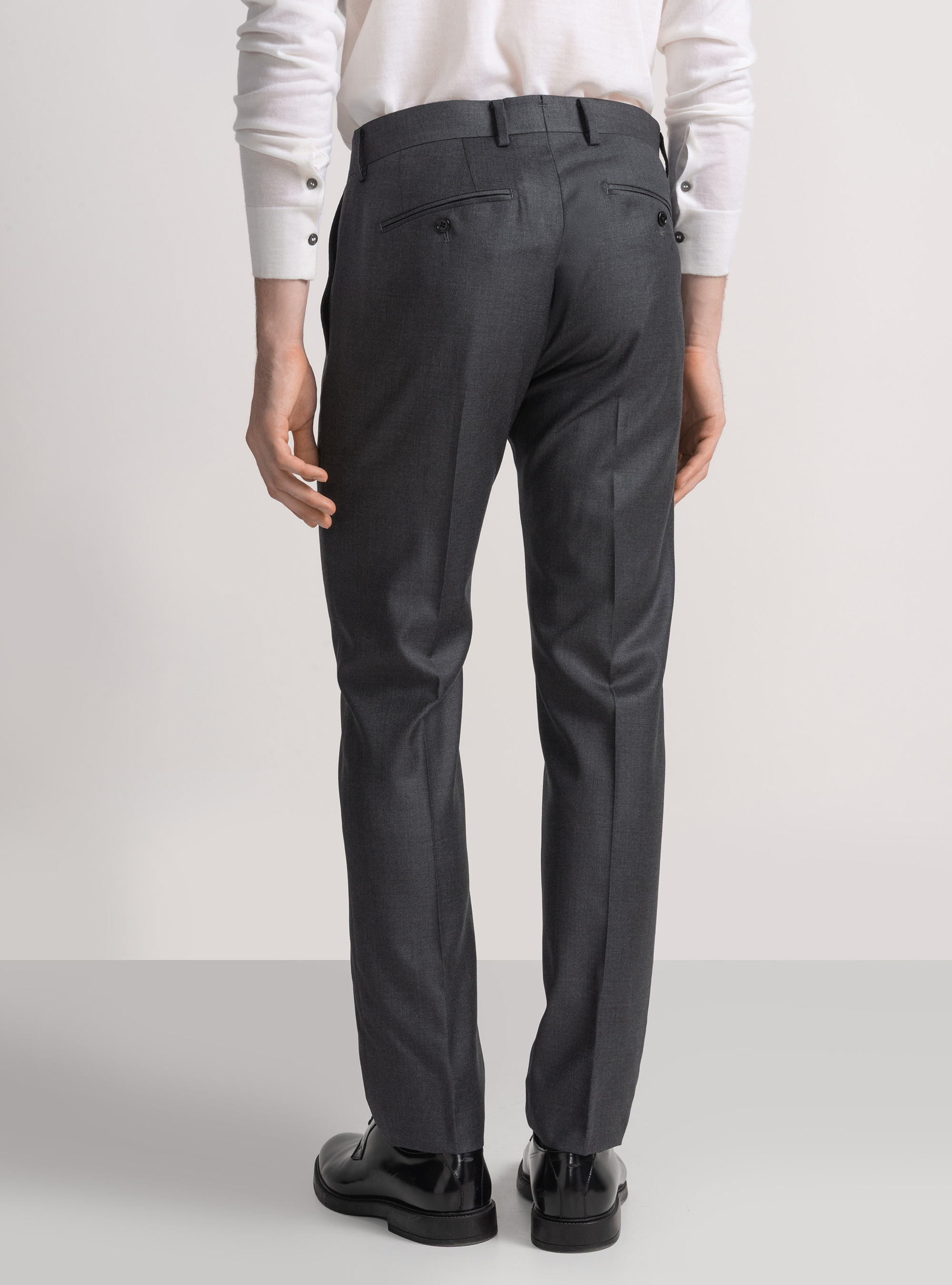 Pantaloni per abito in pura lana Vitale Barberis Canonico, ASFALTO