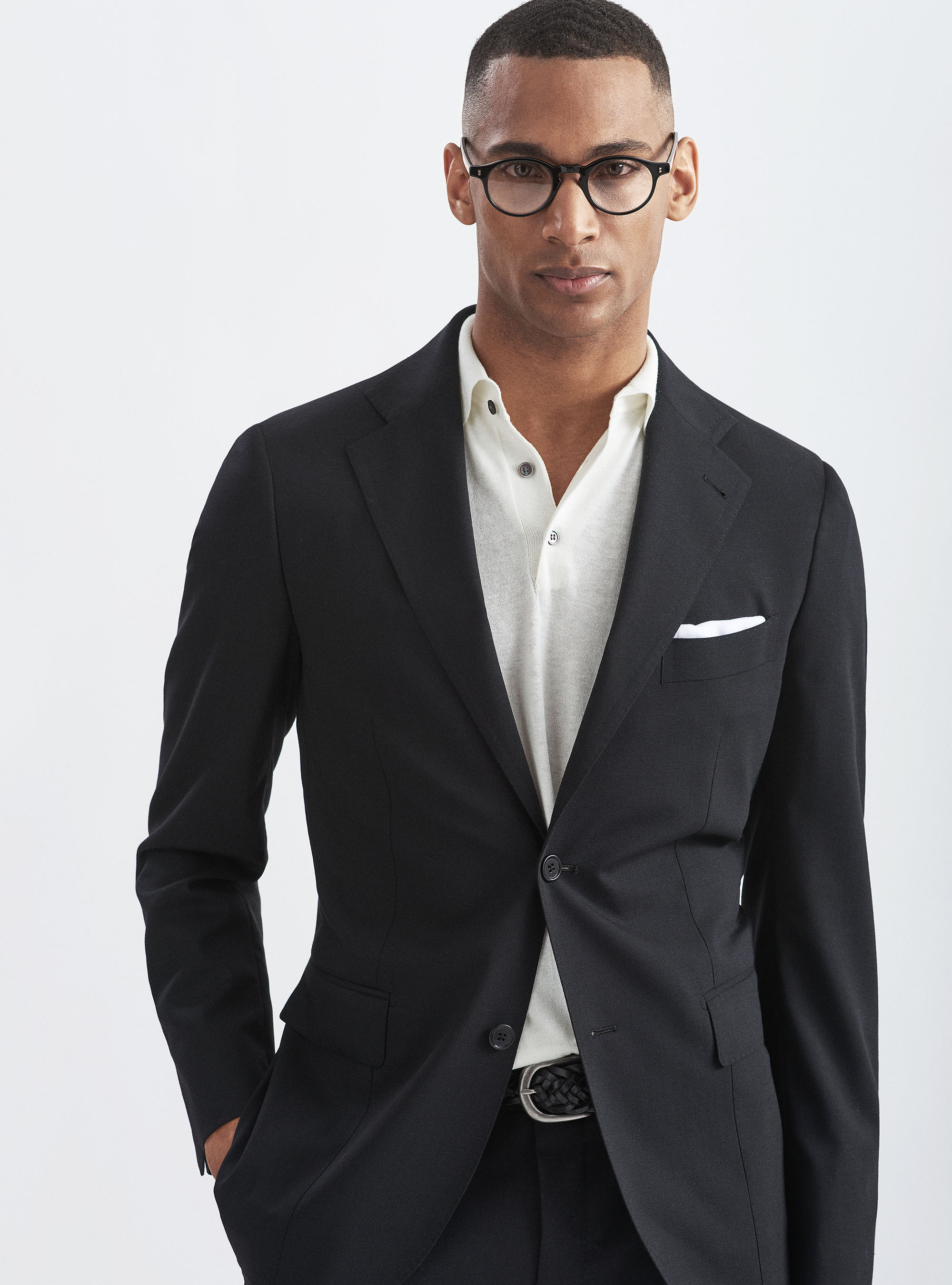 Giacca per abito in fresco lana, NERO