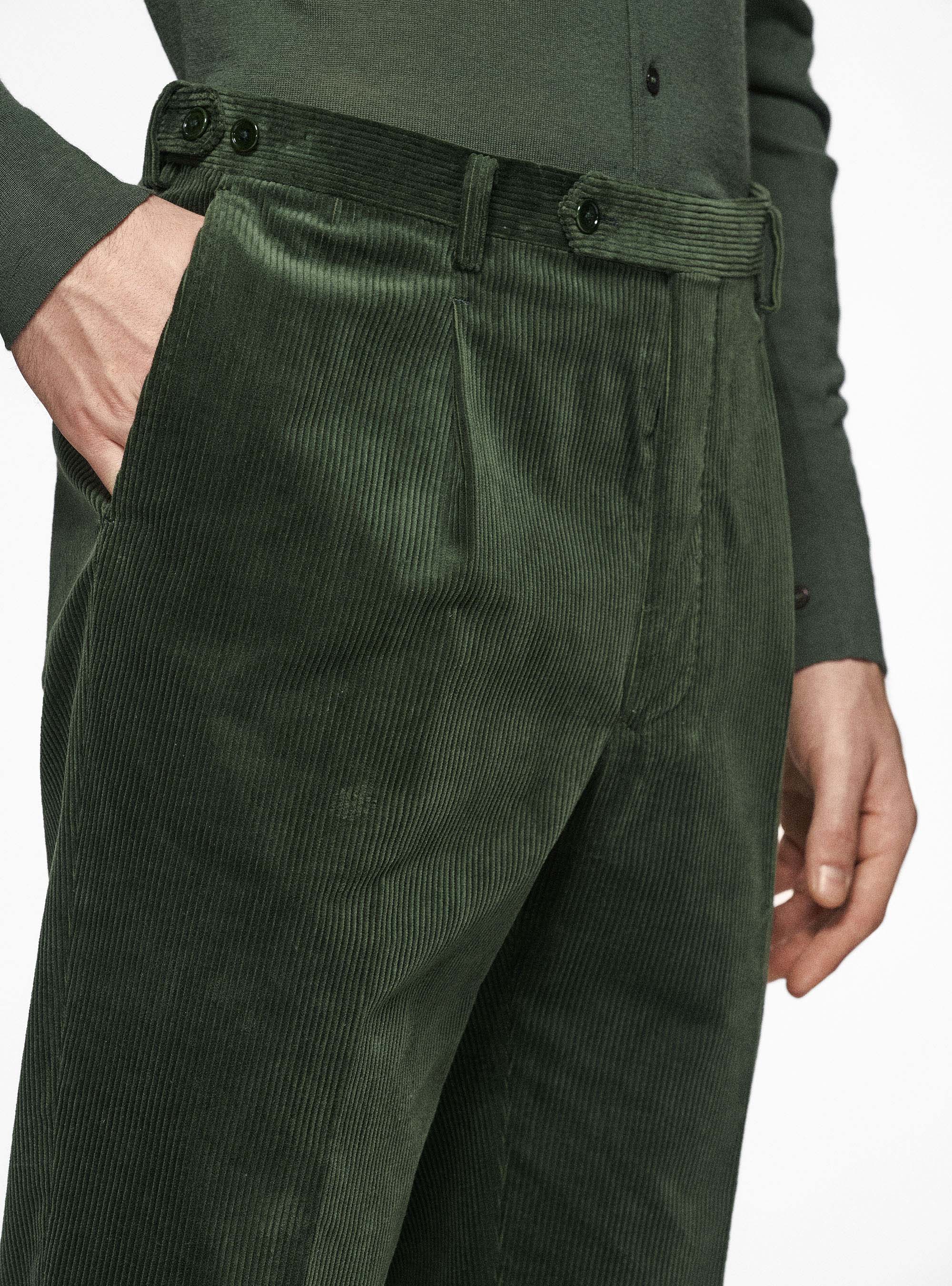 Duca Visconti Beige Stretch Corduroy 5-Pocket - Custom Fit Pants