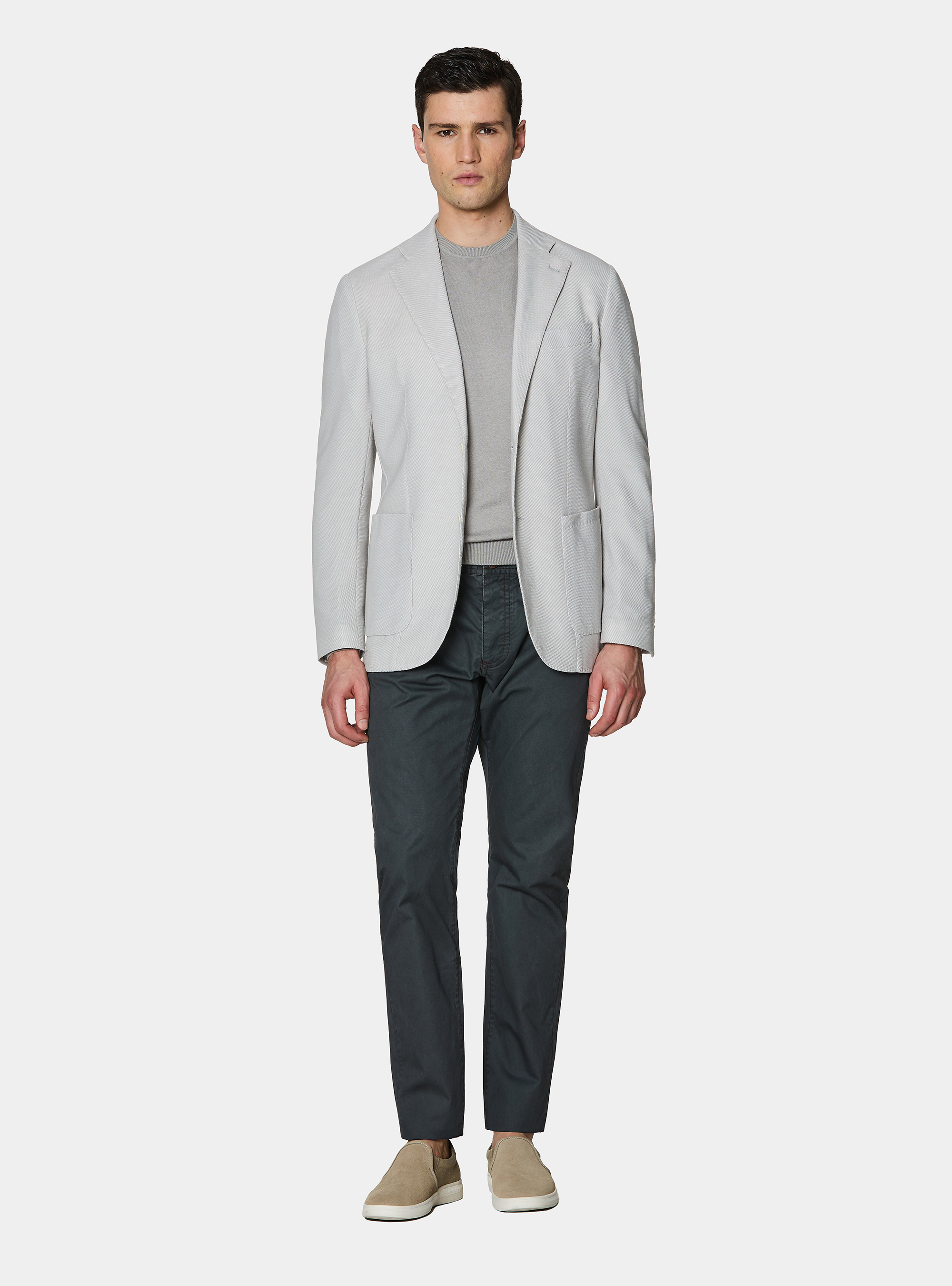 Giacca jersey in misto cotone, GRIGIO CHIARO 0256C