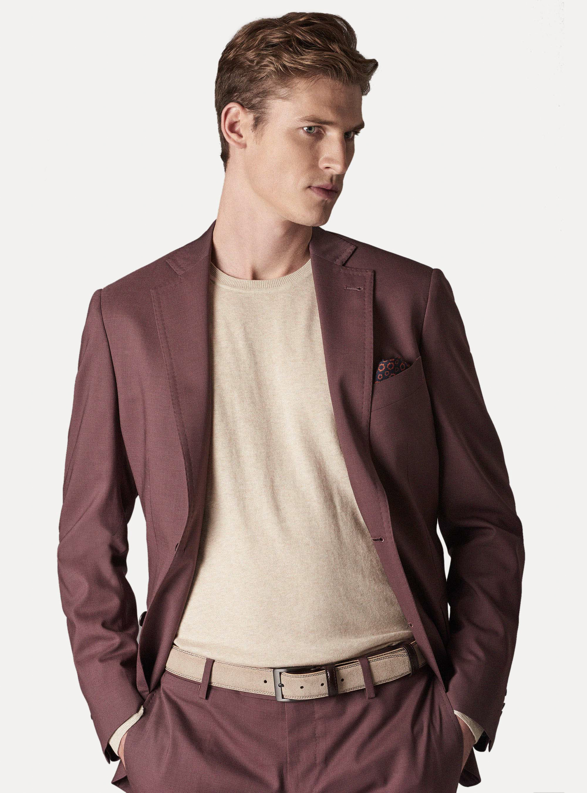 Giacca in pura lana superfine 120, CIPOLLA